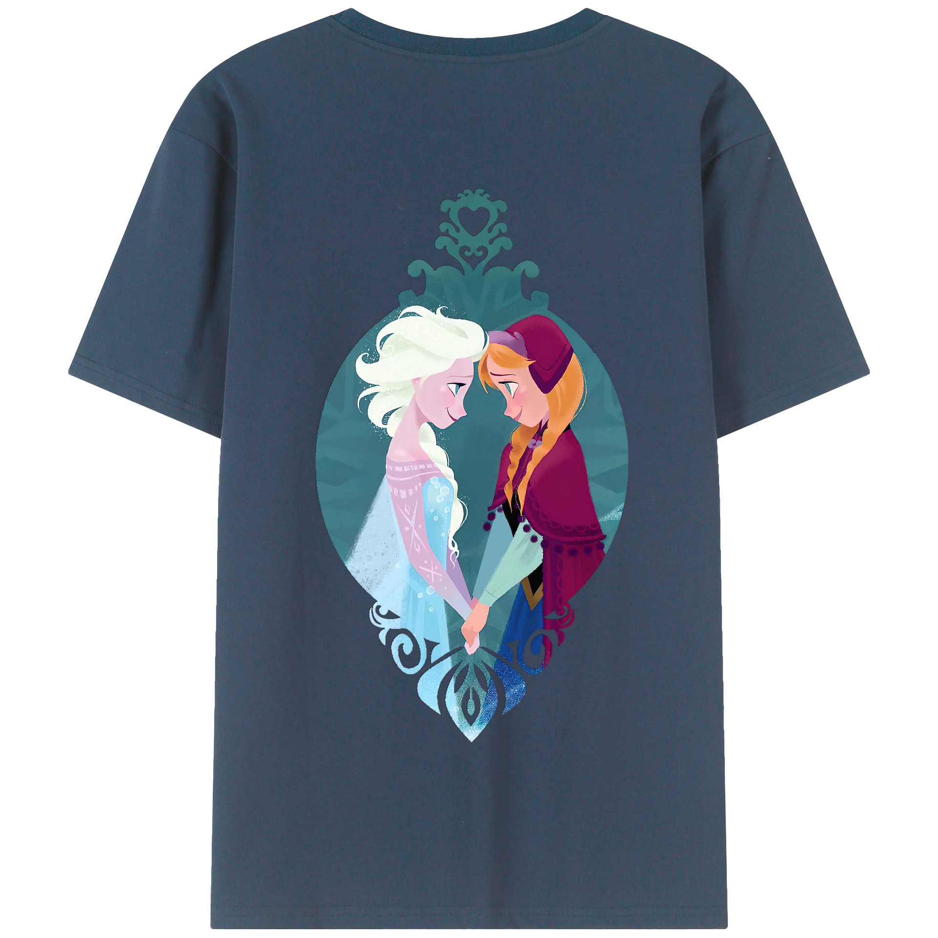 （画像用） アナと雪の女王 アンナ エルサ Frozen Anna Elsa 綿100％半袖Tシャツ（背面プリント）