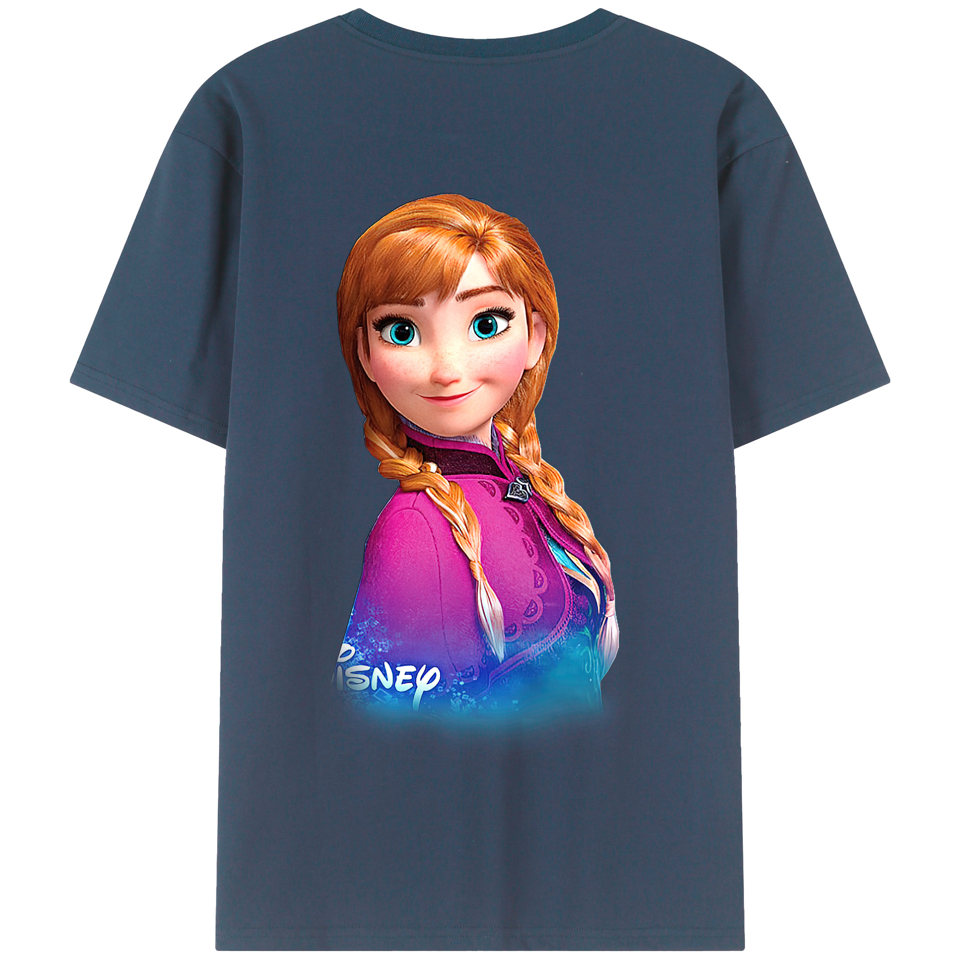 （画像用） アナと雪の女王 アンナ エルサ Frozen Anna Elsa 綿100％半袖Tシャツ（背面プリント）