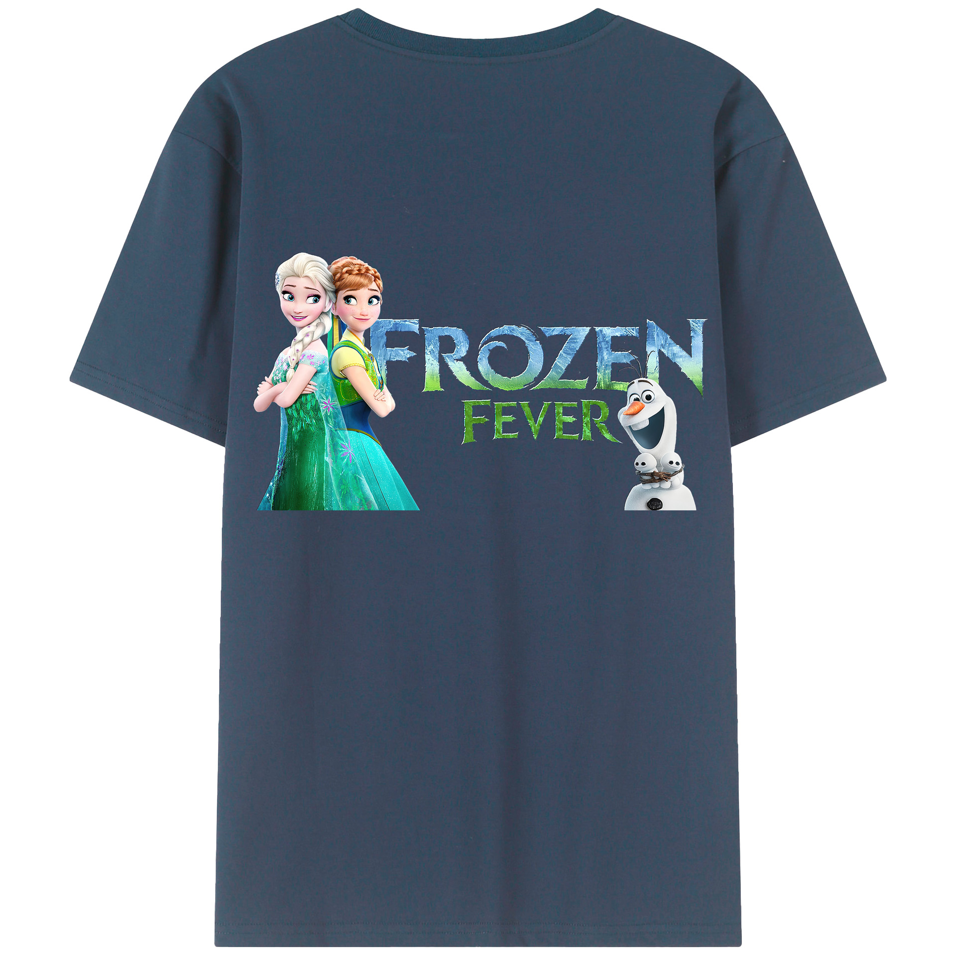 （画像用） アナと雪の女王 アンナ エルサ Frozen Anna Elsa 綿100％半袖Tシャツ（背面プリント）
