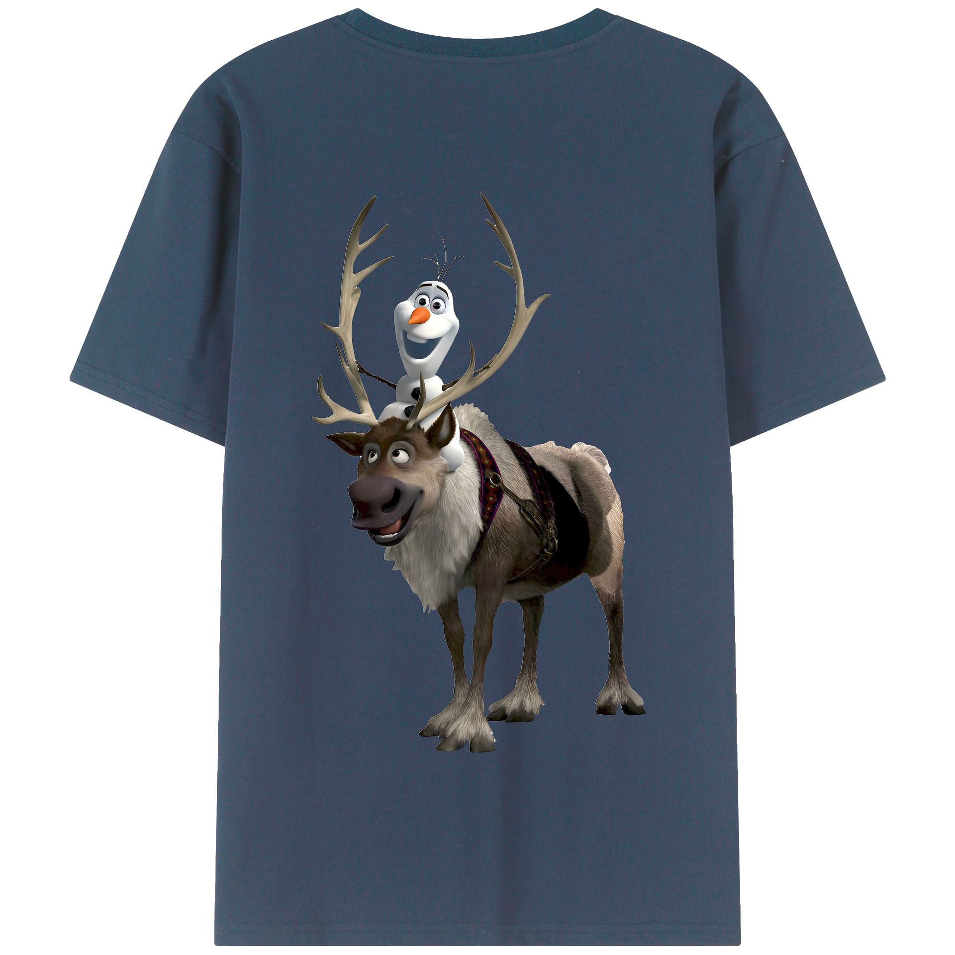 （画像用） アナと雪の女王 アンナ エルサ Frozen Anna Elsa 綿100％半袖Tシャツ（背面プリント）