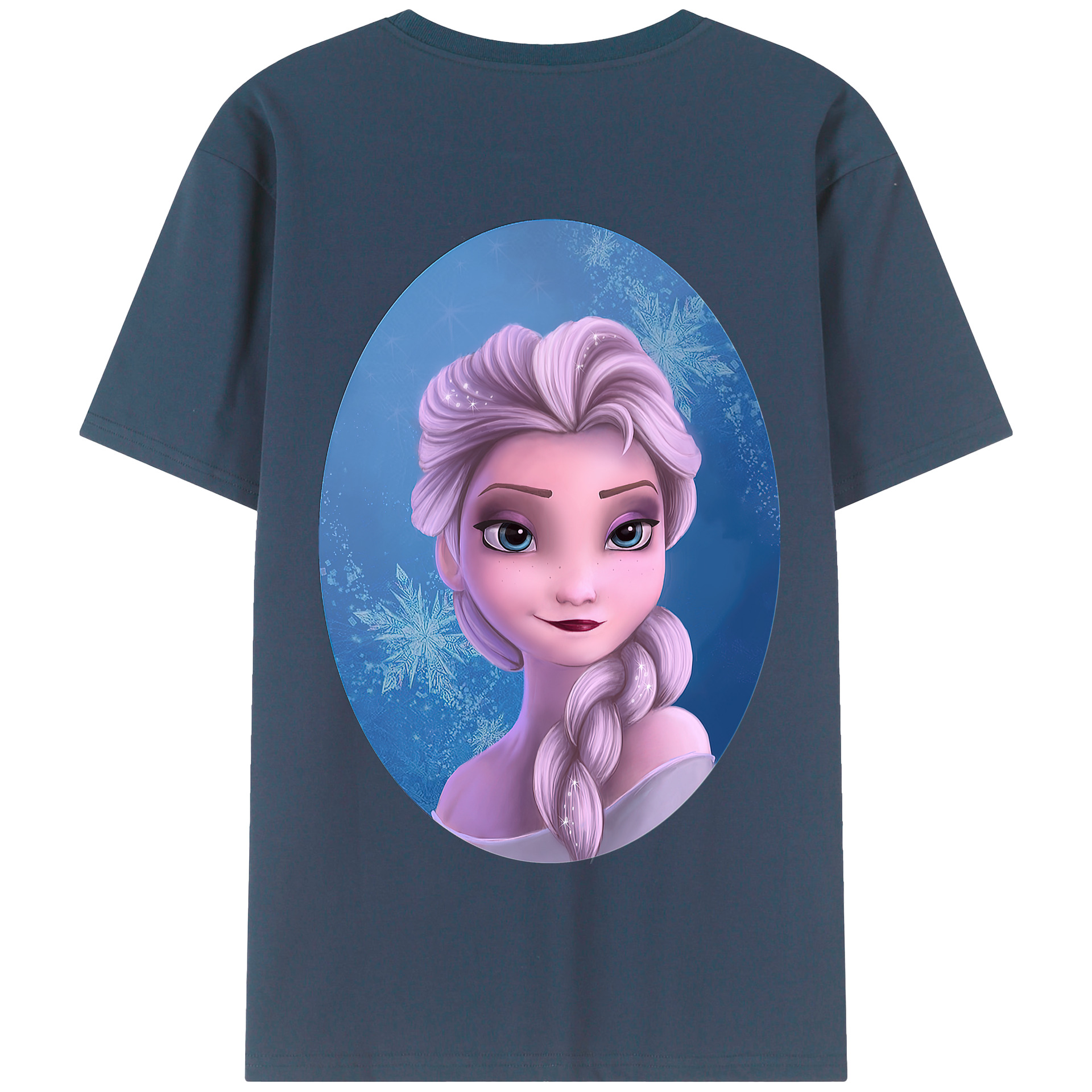 （画像用） アナと雪の女王 アンナ エルサ Frozen Anna Elsa 綿100％半袖Tシャツ（背面プリント）
