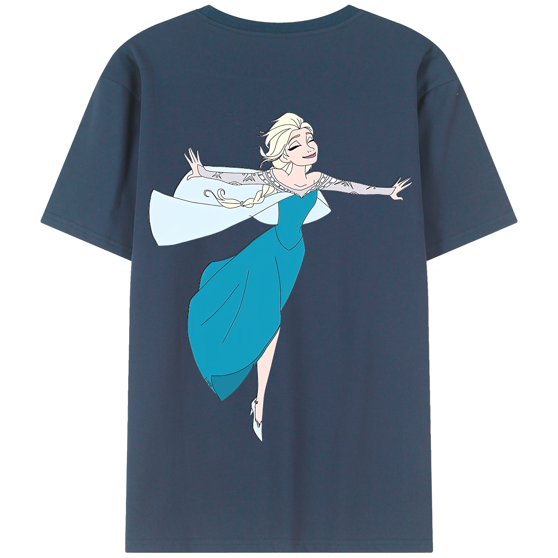 （画像用） アナと雪の女王 アンナ エルサ Frozen Anna Elsa 綿100％半袖Tシャツ（背面プリント）