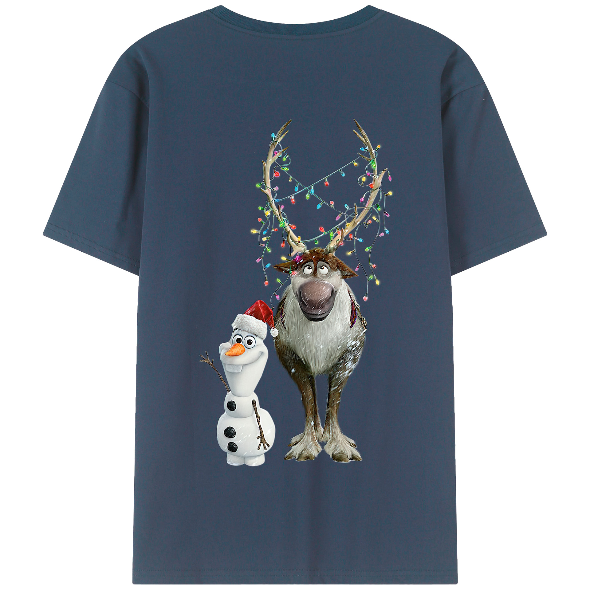 （画像用） アナと雪の女王 アンナ エルサ Frozen Anna Elsa 綿100％半袖Tシャツ（背面プリント）