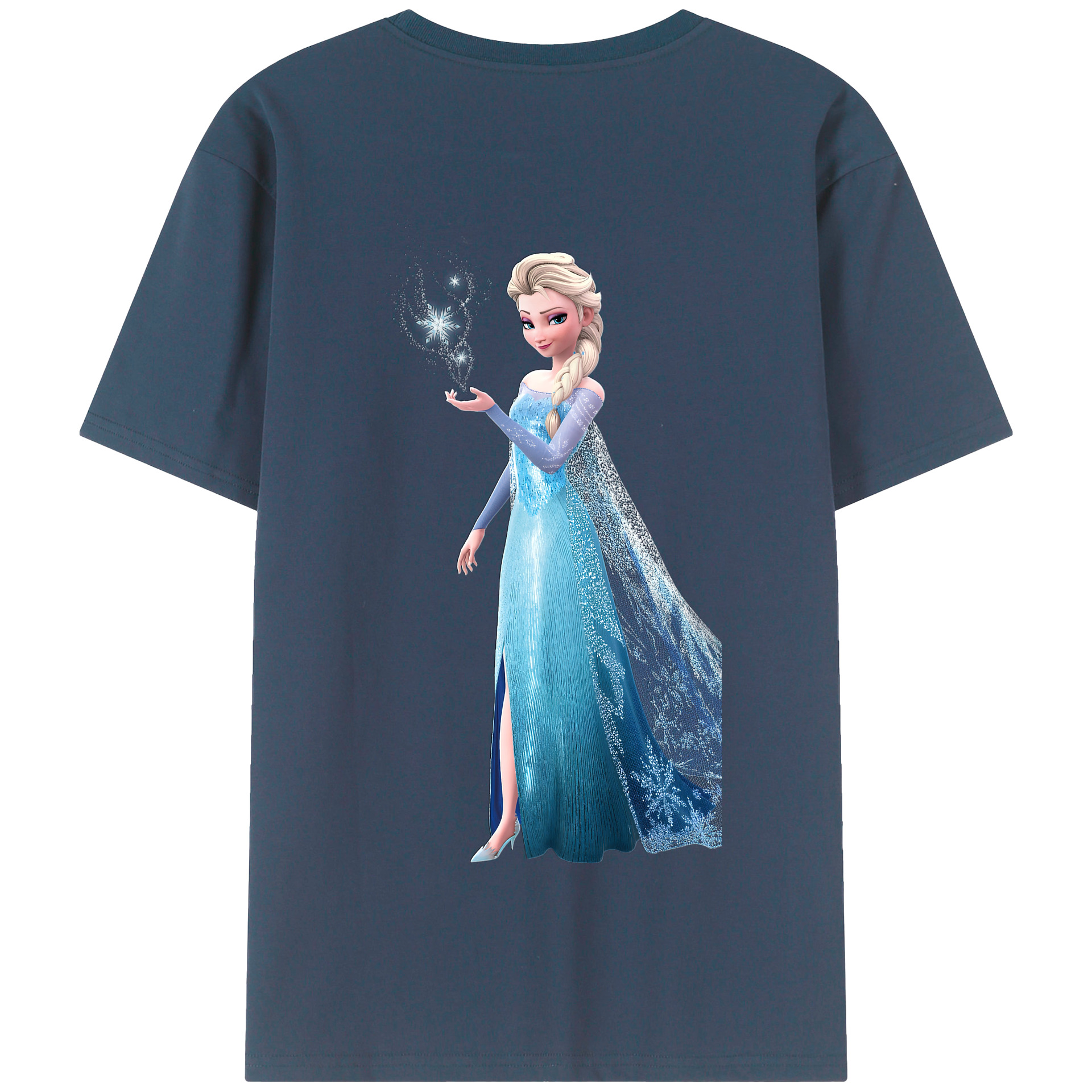 （画像用） アナと雪の女王 アンナ エルサ Frozen Anna Elsa 綿100％半袖Tシャツ（背面プリント）
