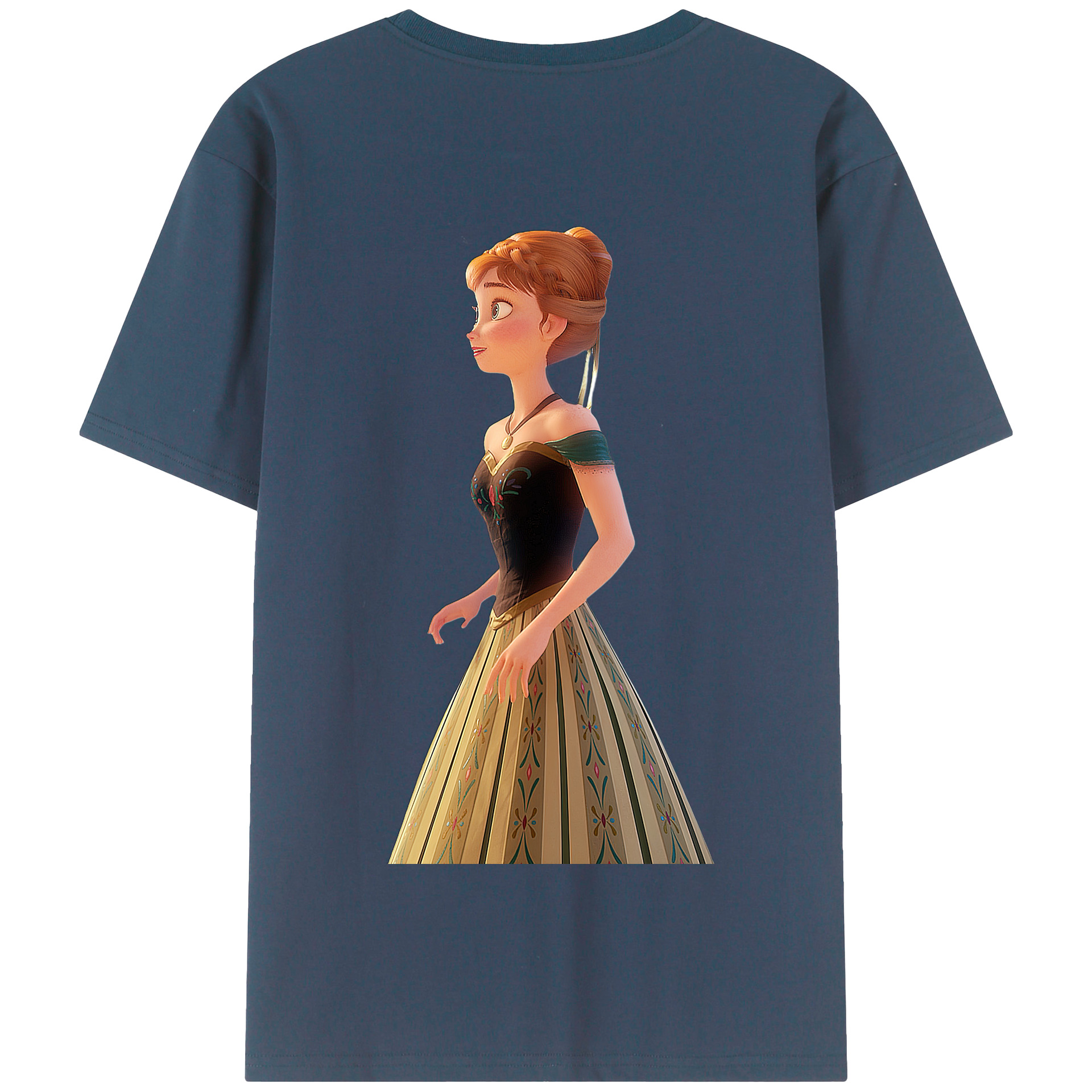 （画像用） アナと雪の女王 アンナ エルサ Frozen Anna Elsa 綿100％半袖Tシャツ（背面プリント）