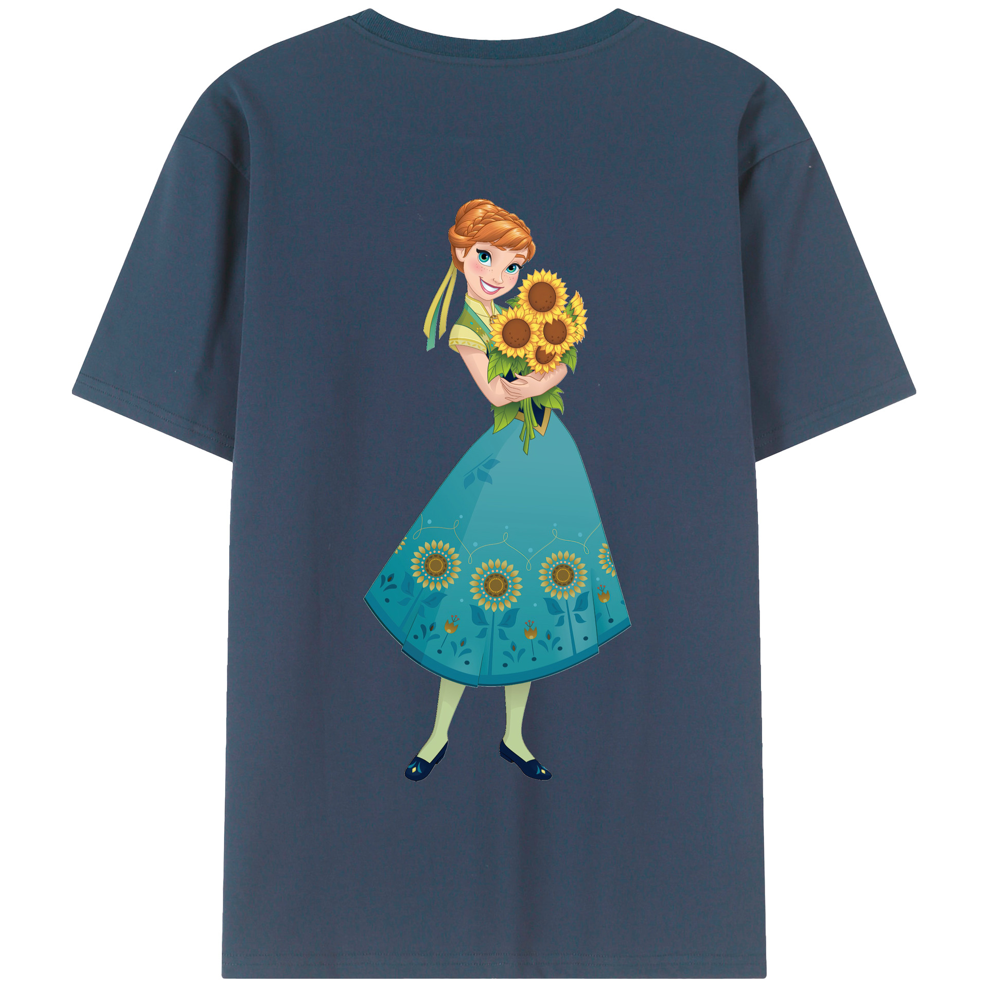 （画像用） アナと雪の女王 アンナ エルサ Frozen Anna Elsa 綿100％半袖Tシャツ（背面プリント）