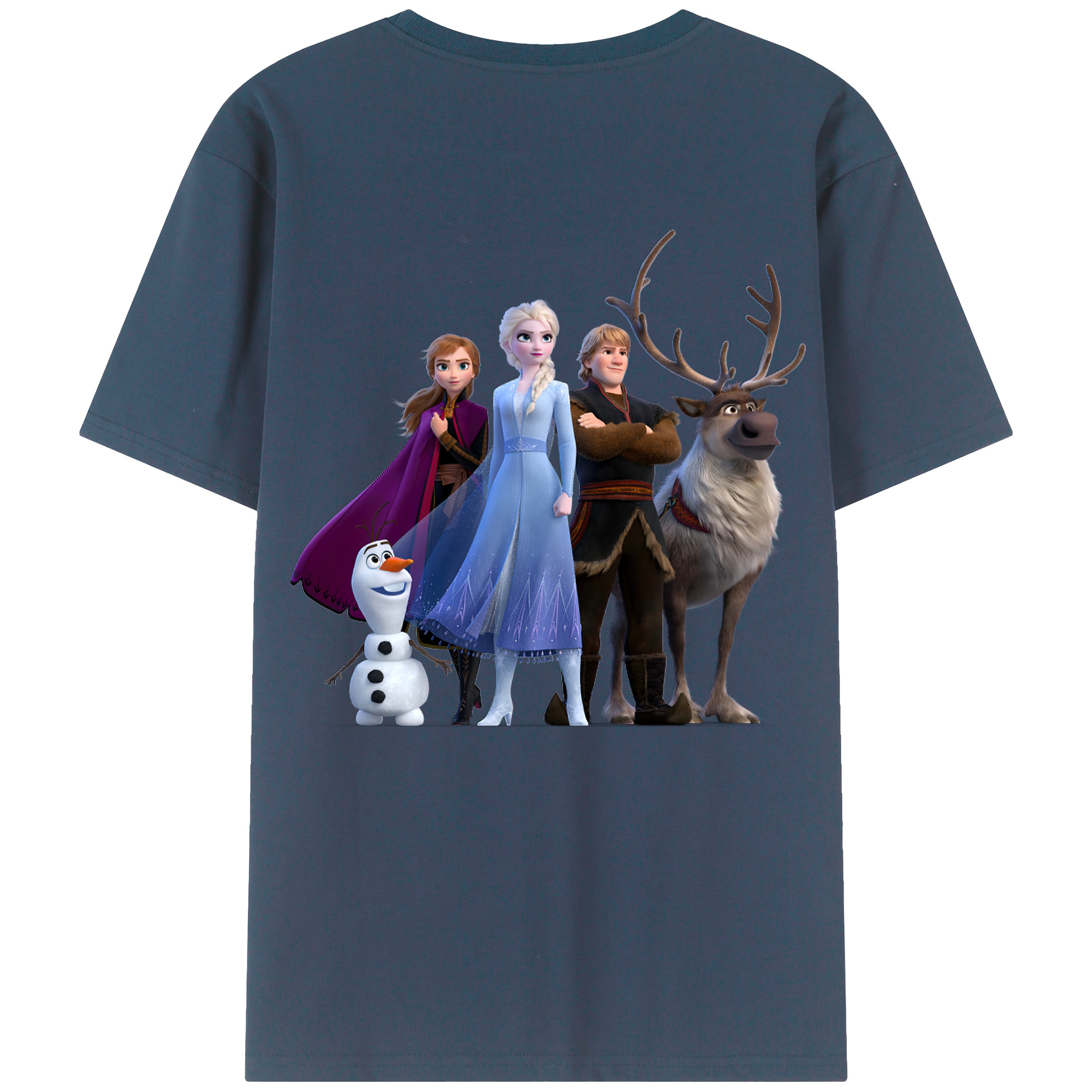 （画像用） アナと雪の女王 アンナ エルサ Frozen Anna Elsa 綿100％半袖Tシャツ（背面プリント）