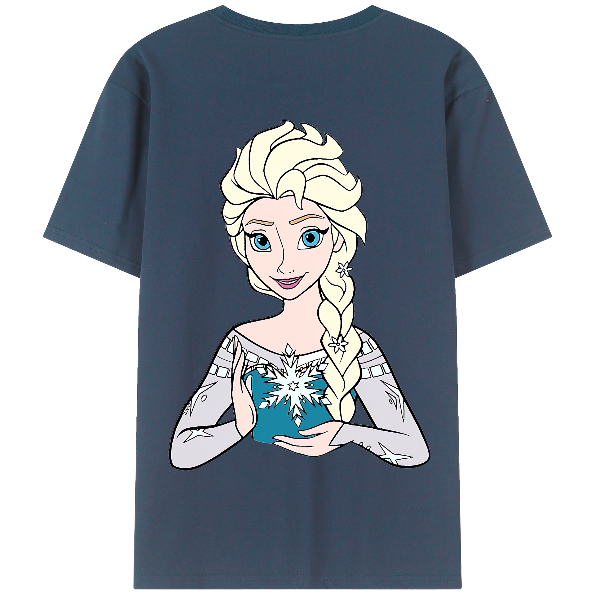 （画像用） アナと雪の女王 アンナ エルサ Frozen Anna Elsa 綿100％半袖Tシャツ（背面プリント）
