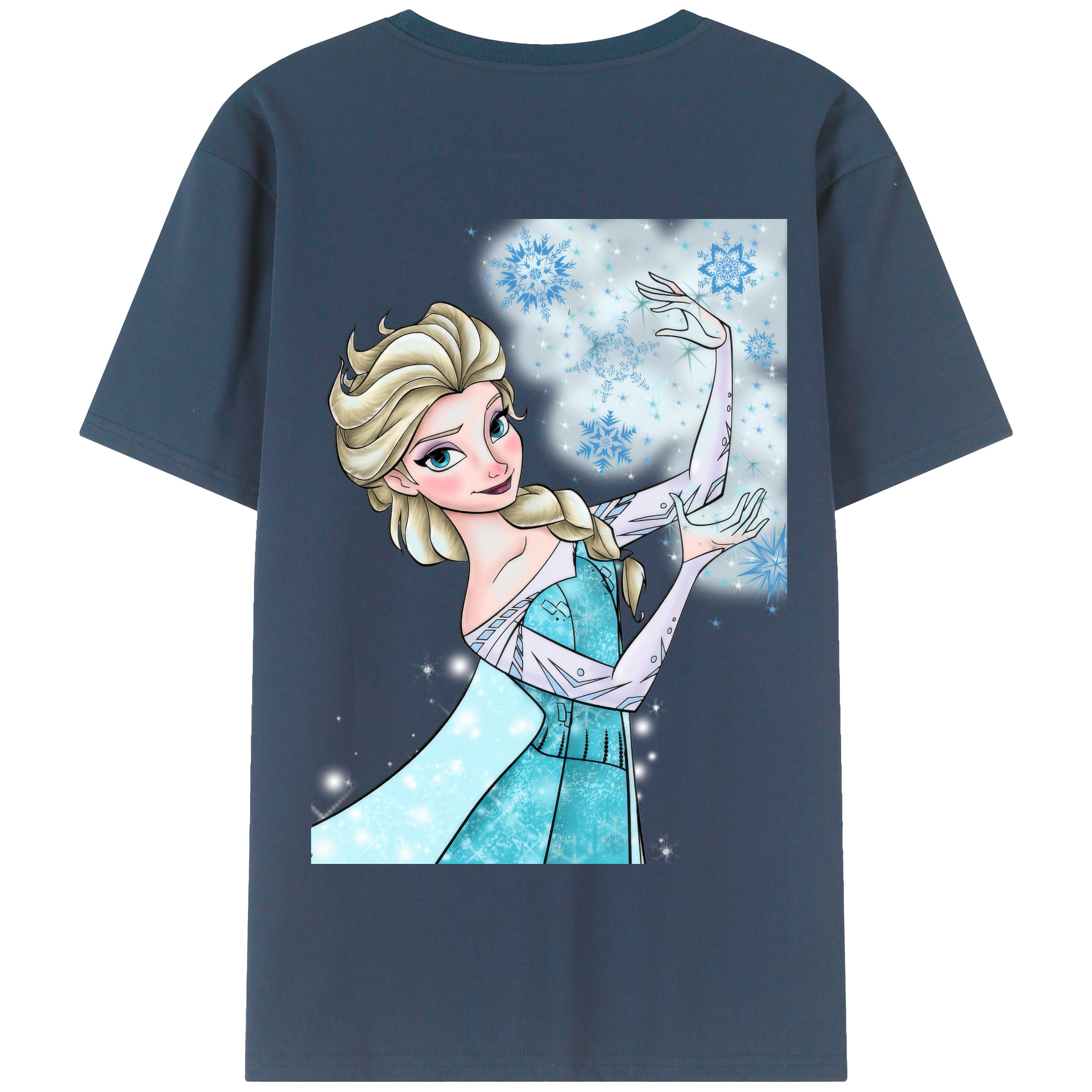 （画像用） アナと雪の女王 アンナ エルサ Frozen Anna Elsa 綿100％半袖Tシャツ（背面プリント）