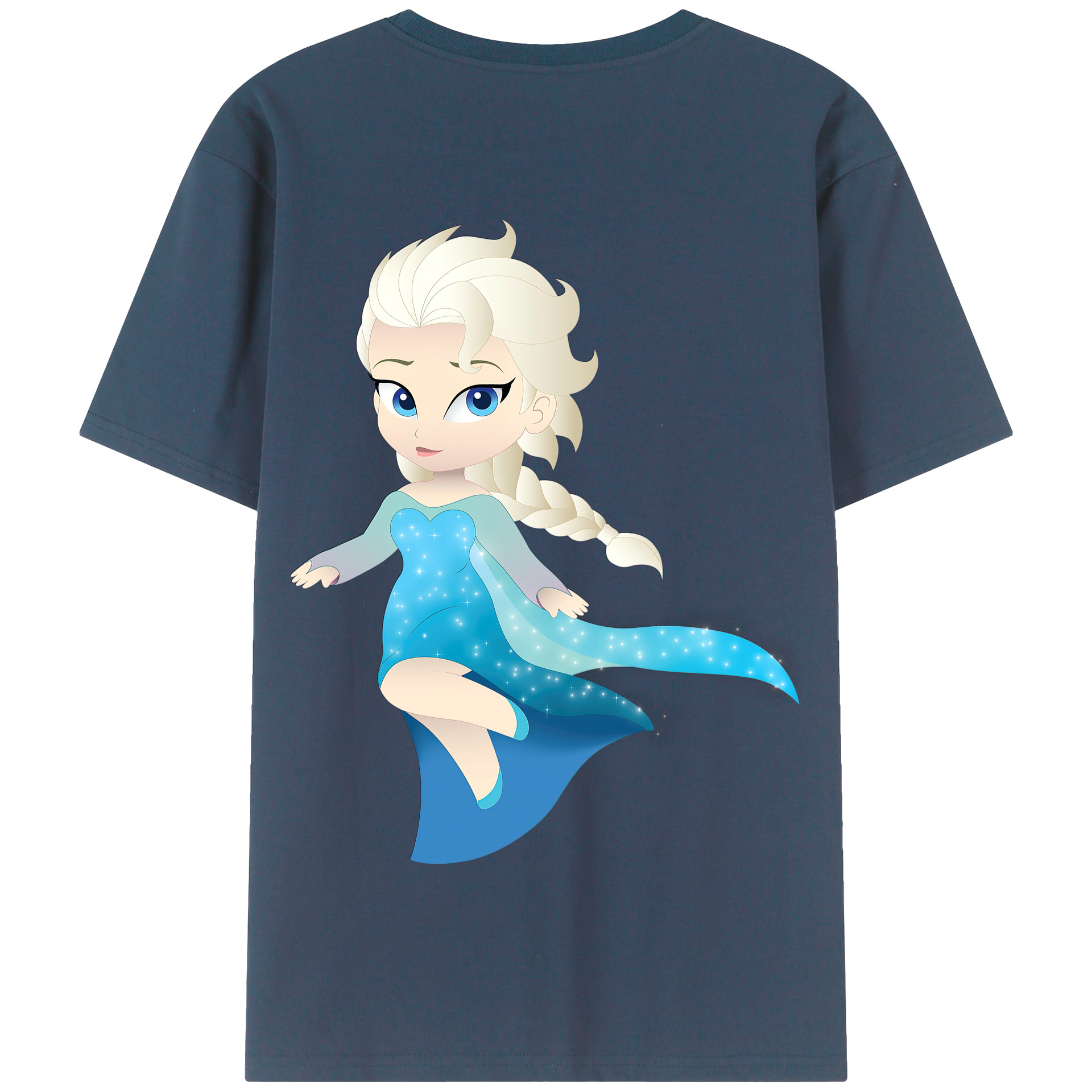 （画像用） アナと雪の女王 アンナ エルサ Frozen Anna Elsa 綿100％半袖Tシャツ（背面プリント）