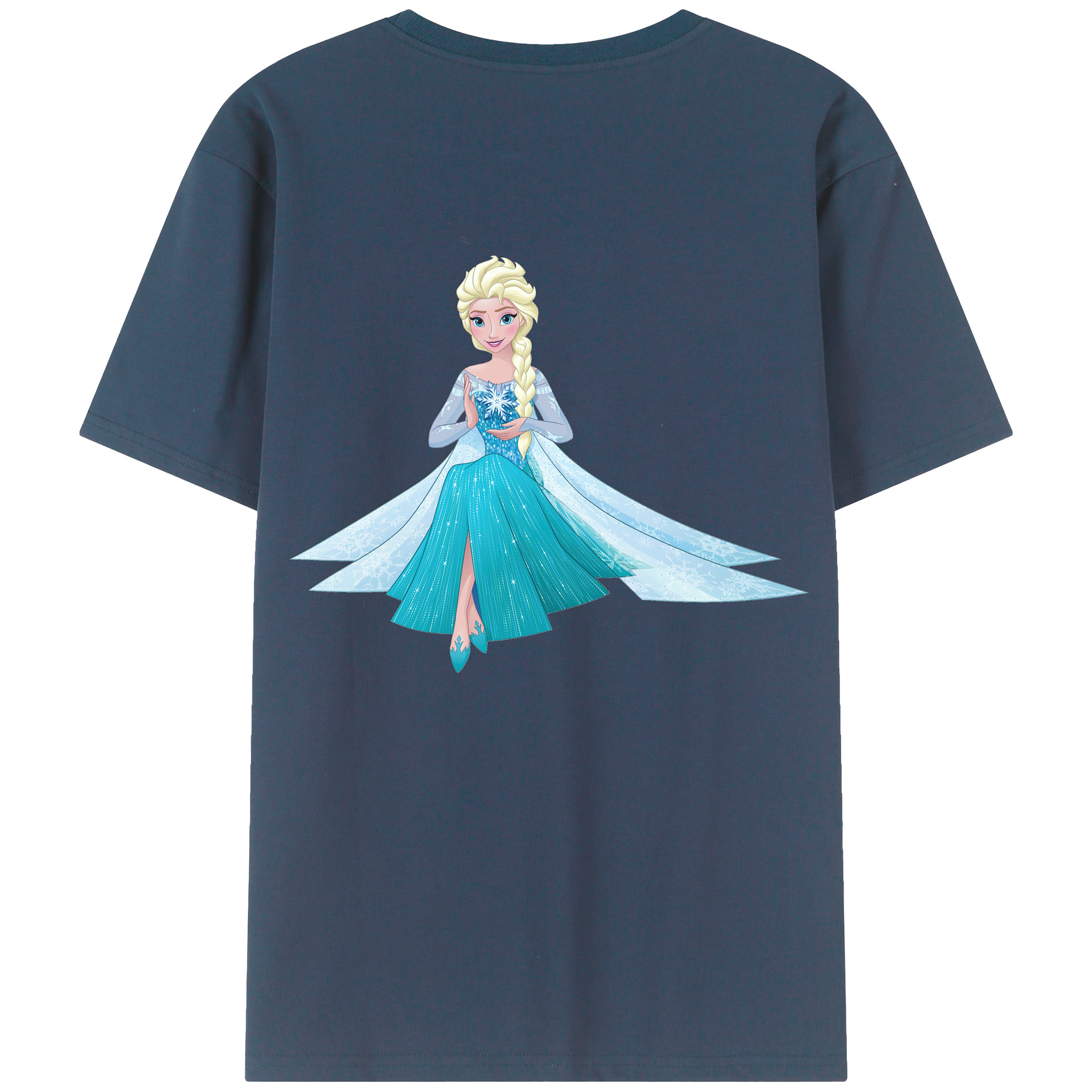 （画像用） アナと雪の女王 アンナ エルサ Frozen Anna Elsa 綿100％半袖Tシャツ（背面プリント）