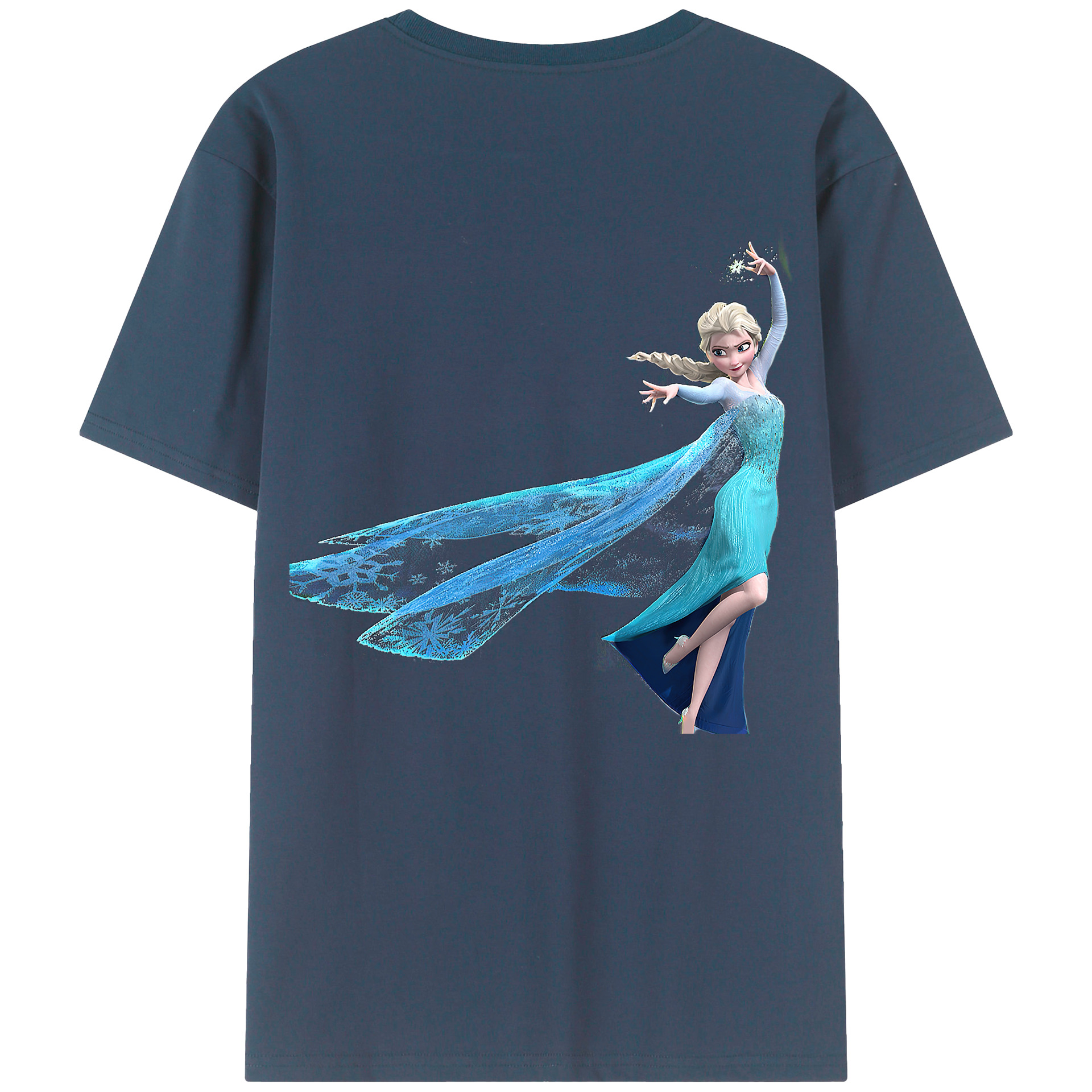 （画像用） アナと雪の女王 アンナ エルサ Frozen Anna Elsa 綿100％半袖Tシャツ（背面プリント）