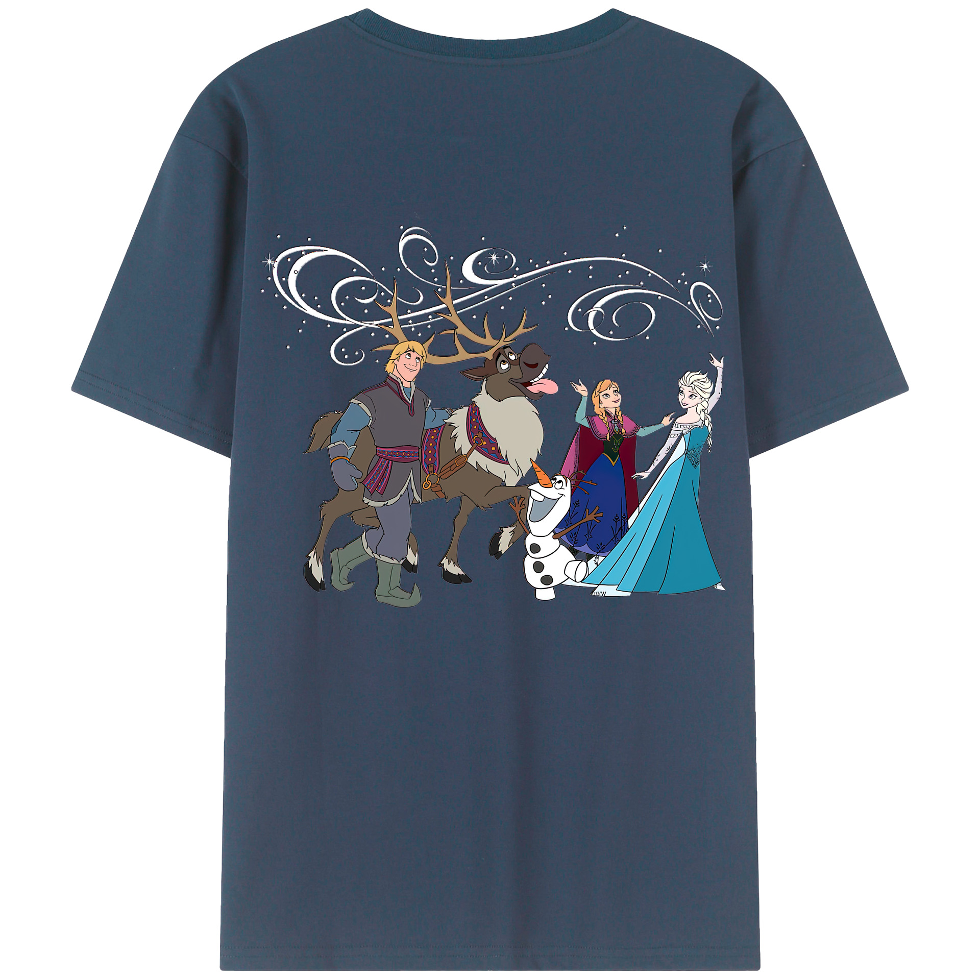 （画像用） アナと雪の女王 アンナ エルサ Frozen Anna Elsa 綿100％半袖Tシャツ（背面プリント）