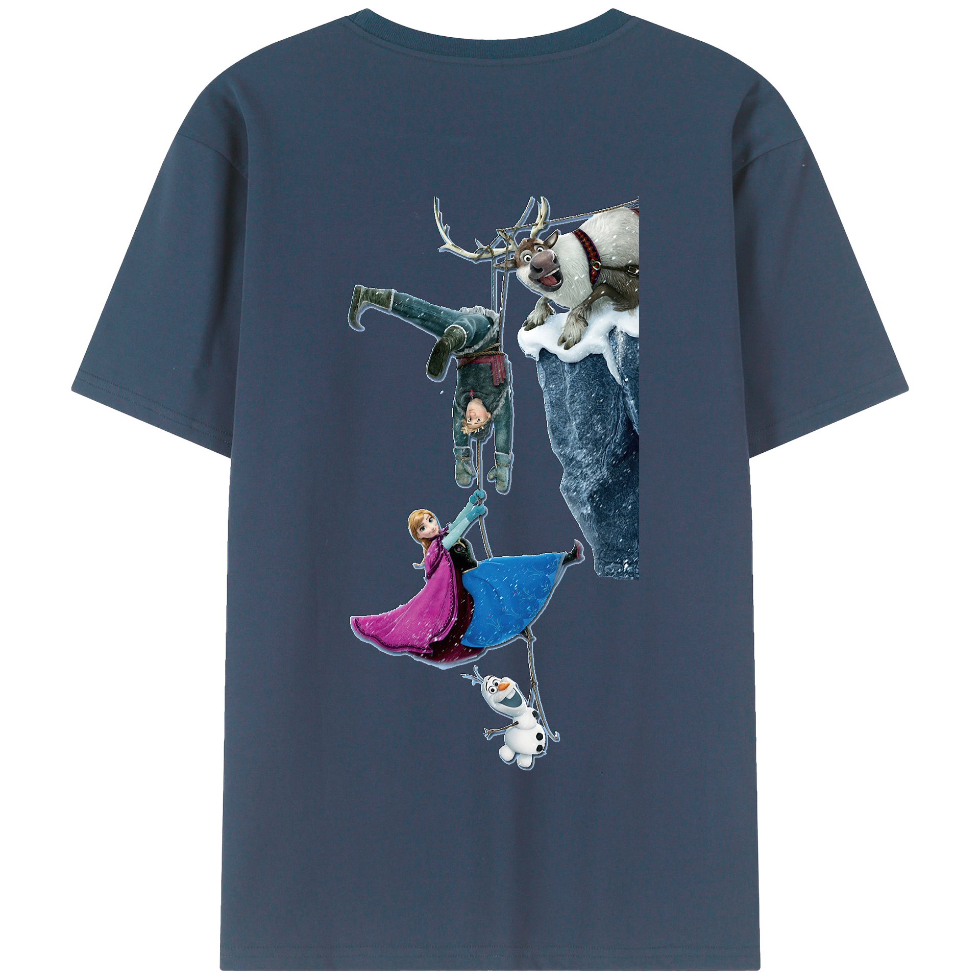 （画像用） アナと雪の女王 アンナ エルサ Frozen Anna Elsa 綿100％半袖Tシャツ（背面プリント）