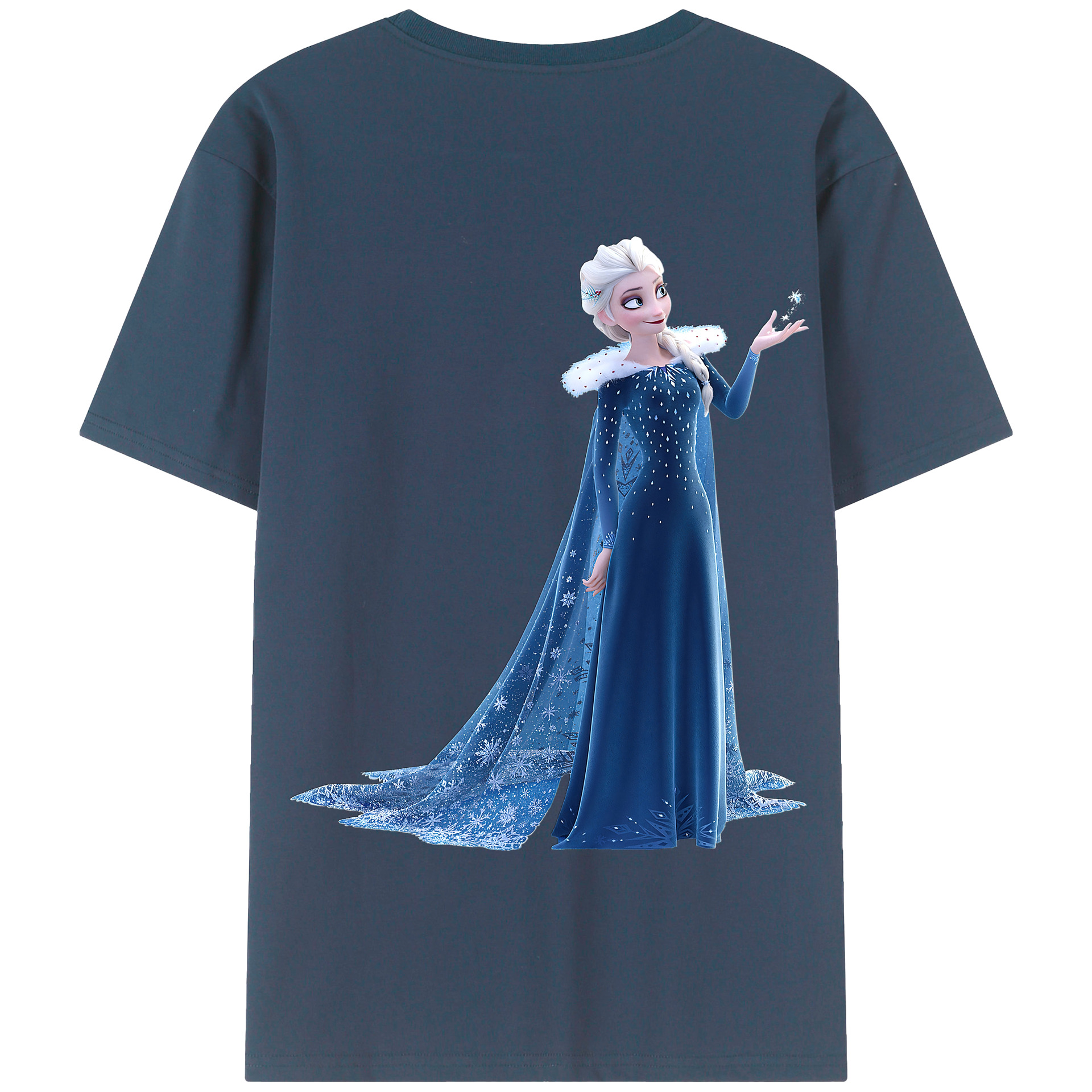 （画像用） アナと雪の女王 アンナ エルサ Frozen Anna Elsa 綿100％半袖Tシャツ（背面プリント）