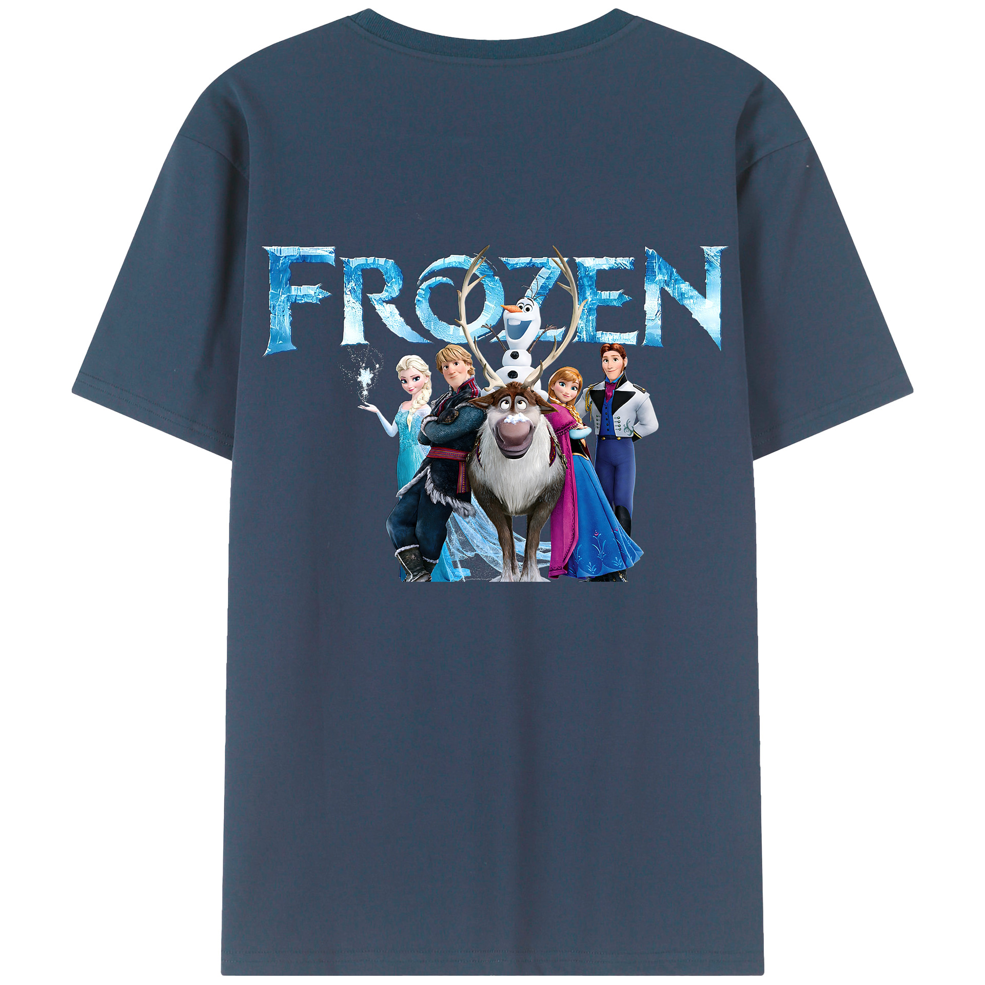 （画像用） アナと雪の女王 アンナ エルサ Frozen Anna Elsa 綿100％半袖Tシャツ（背面プリント）