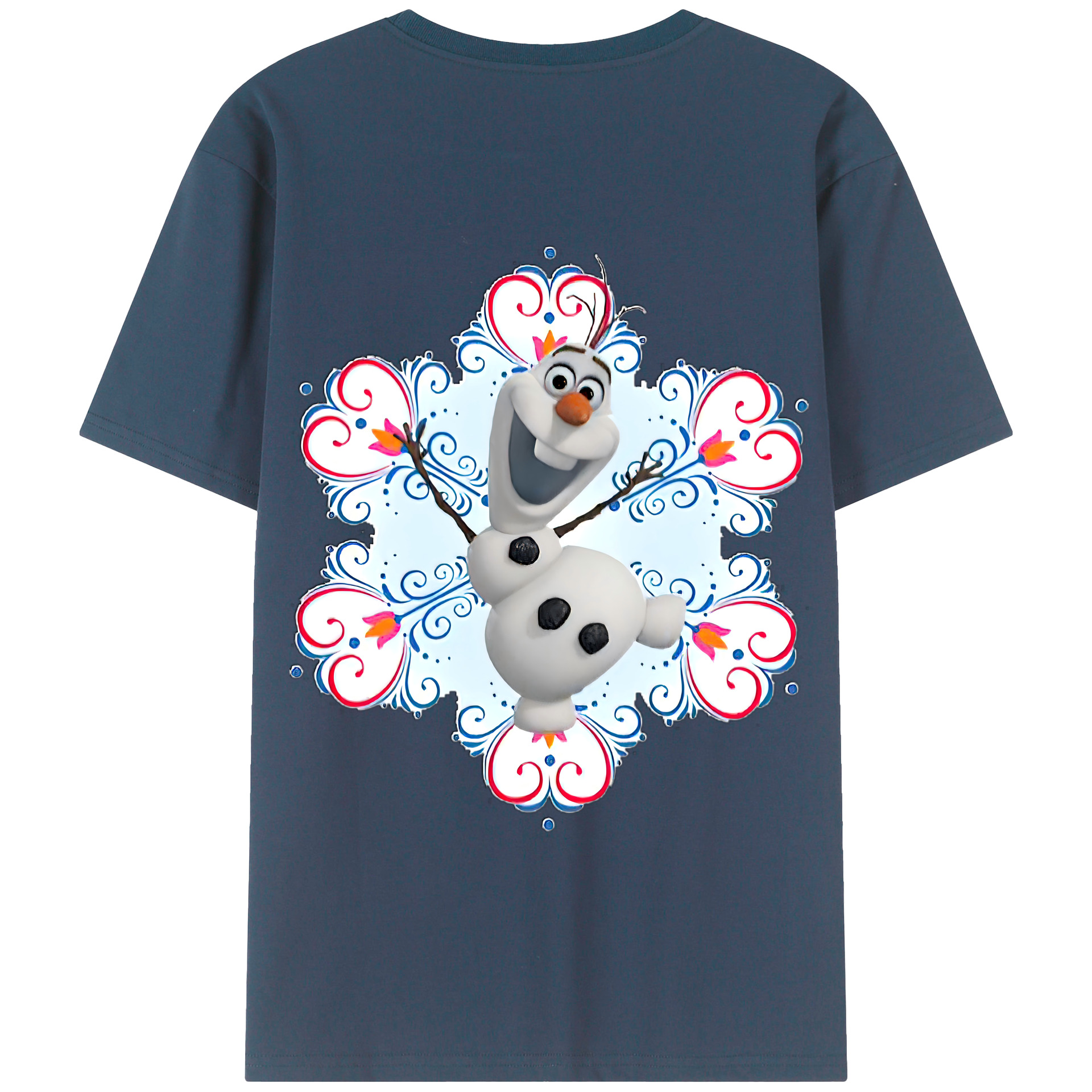 （画像用） アナと雪の女王 アンナ エルサ Frozen Anna Elsa 綿100％半袖Tシャツ（背面プリント）