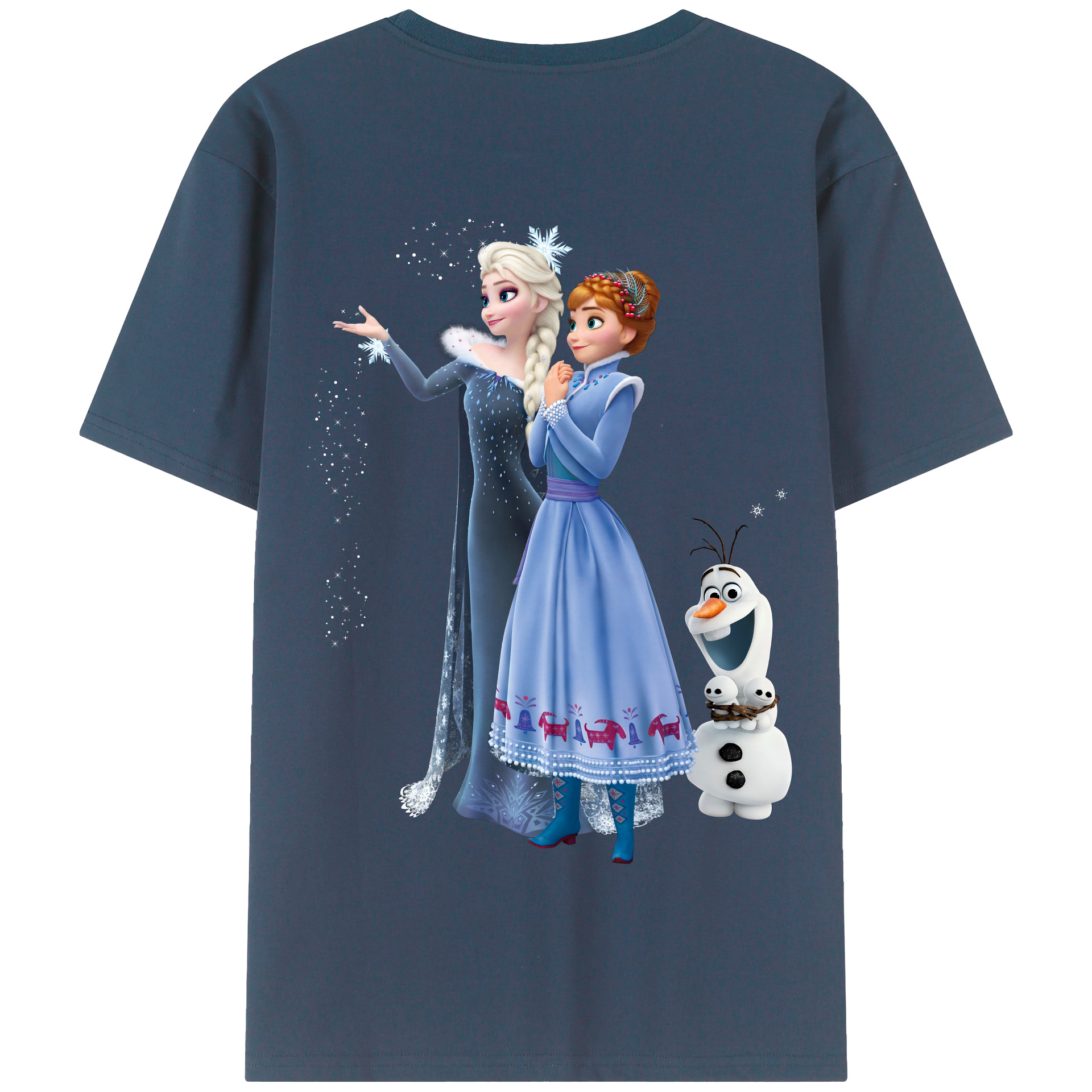 （画像用） アナと雪の女王 アンナ エルサ Frozen Anna Elsa 綿100％半袖Tシャツ（背面プリント）