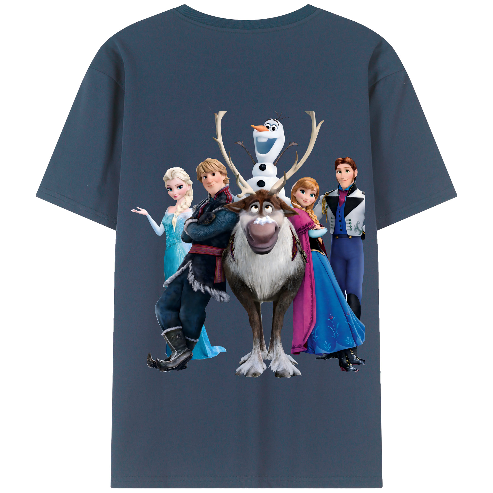 （画像用） アナと雪の女王 アンナ エルサ Frozen Anna Elsa 綿100％半袖Tシャツ（背面プリント）