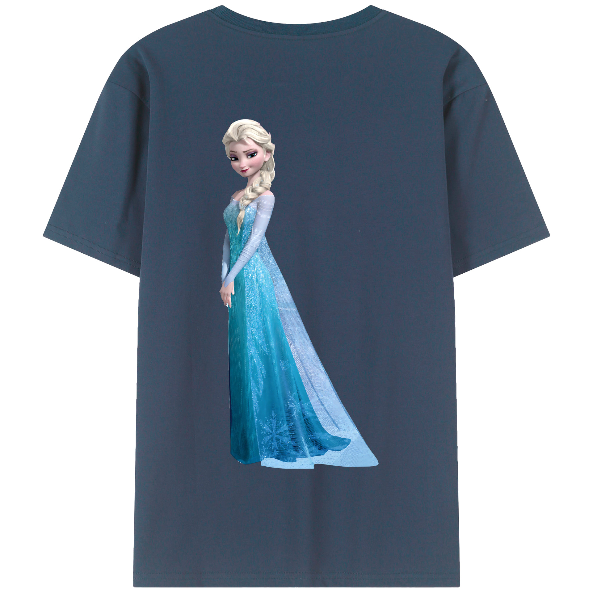 （画像用） アナと雪の女王 アンナ エルサ Frozen Anna Elsa 綿100％半袖Tシャツ（背面プリント）