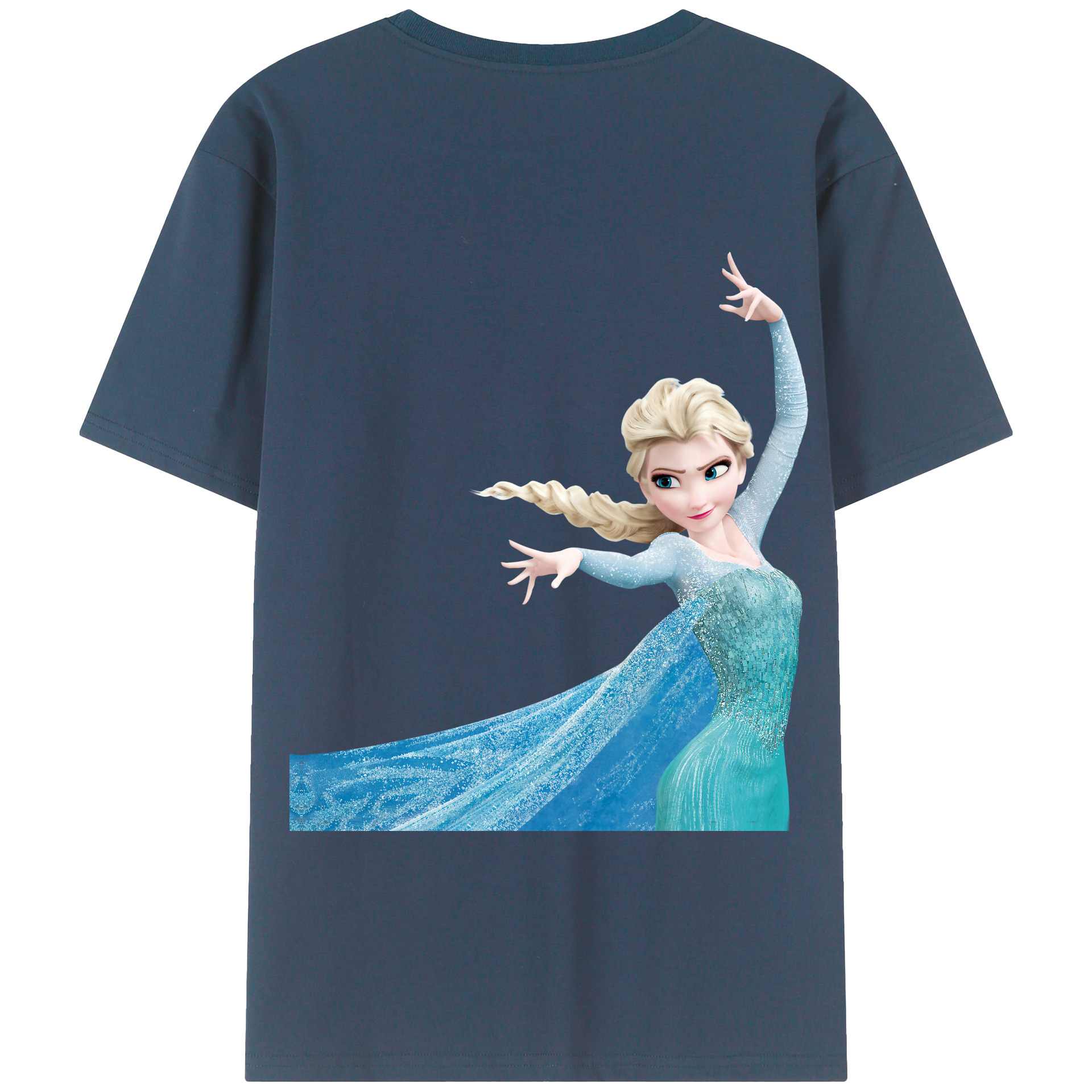（画像用） アナと雪の女王 アンナ エルサ Frozen Anna Elsa 綿100％半袖Tシャツ（背面プリント）