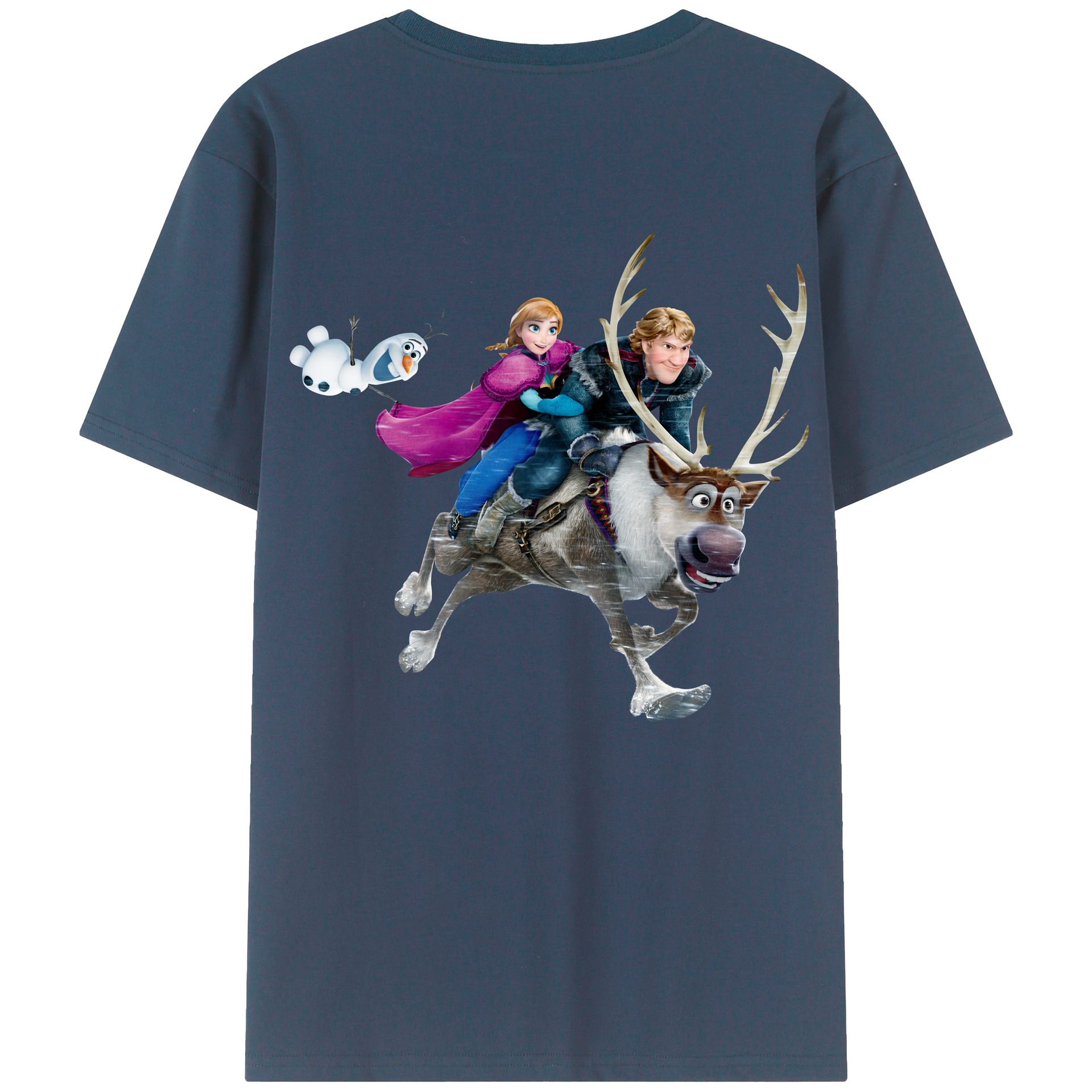 （画像用） アナと雪の女王 アンナ エルサ Frozen Anna Elsa 綿100％半袖Tシャツ（背面プリント）