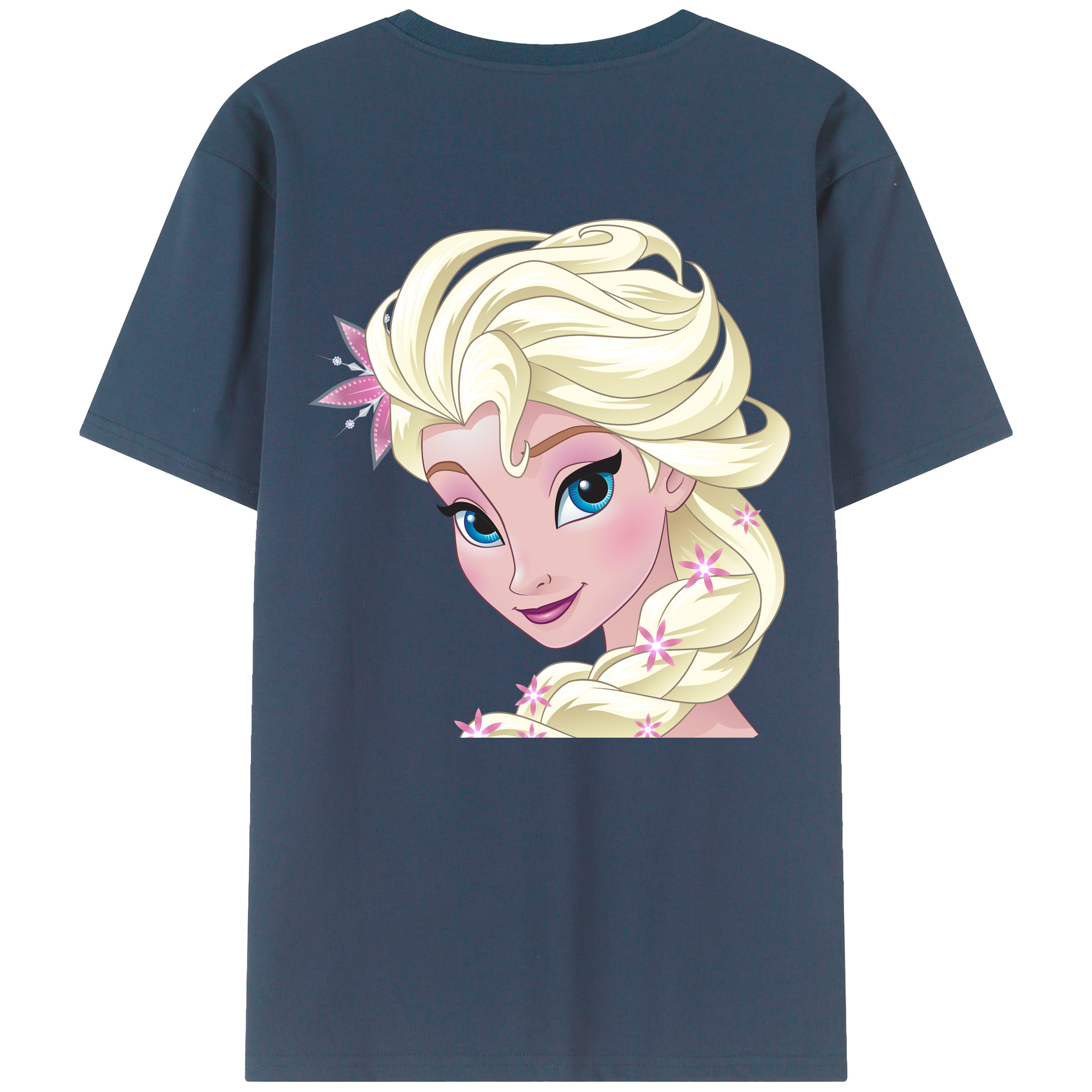 （画像用） アナと雪の女王 アンナ エルサ Frozen Anna Elsa 綿100％半袖Tシャツ（背面プリント）