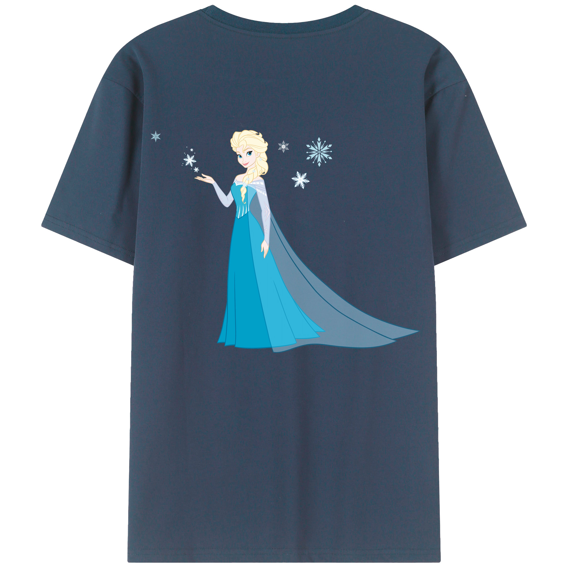 （画像用） アナと雪の女王 アンナ エルサ Frozen Anna Elsa 綿100％半袖Tシャツ（背面プリント）
