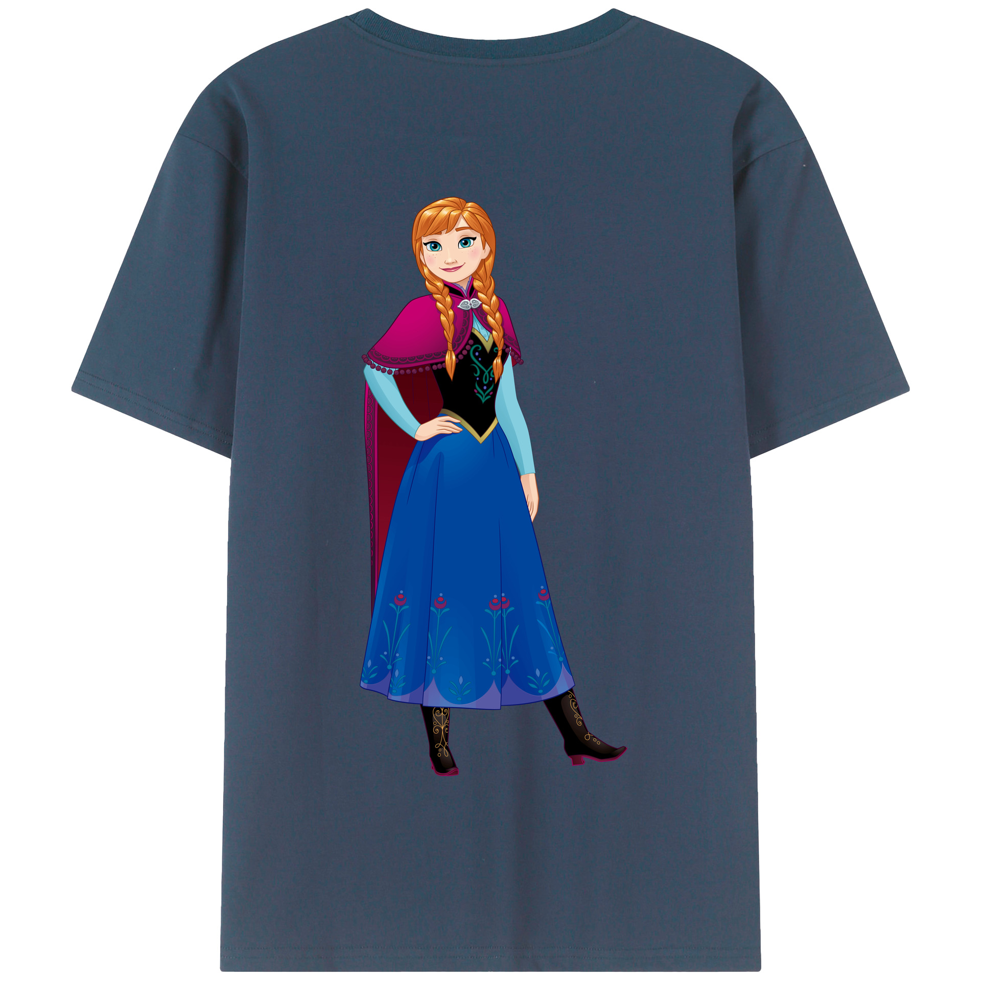 （画像用） アナと雪の女王 アンナ エルサ Frozen Anna Elsa 綿100％半袖Tシャツ（背面プリント）
