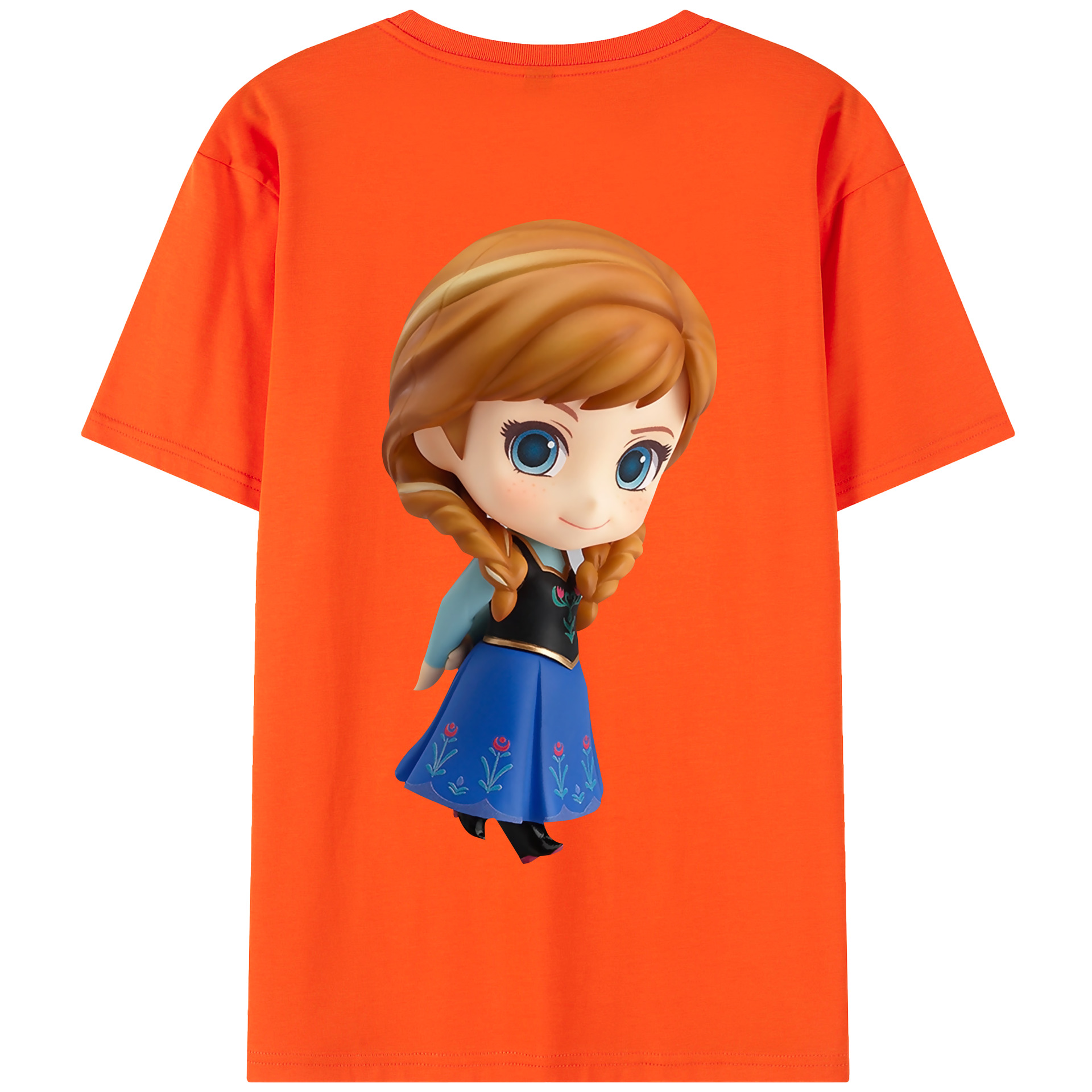 （画像用） アナと雪の女王 アンナ エルサ Frozen Anna Elsa 綿100％半袖Tシャツ（背面プリント）