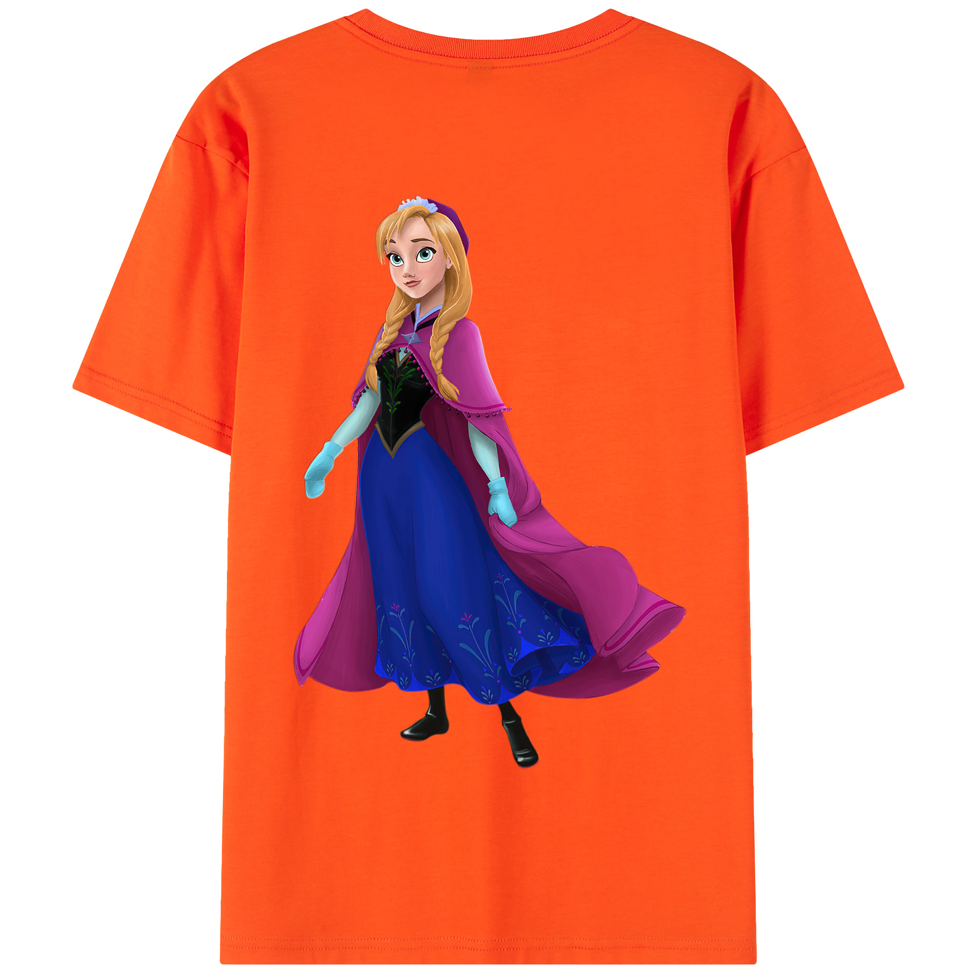 （画像用） アナと雪の女王 アンナ エルサ Frozen Anna Elsa 綿100％半袖Tシャツ（背面プリント）