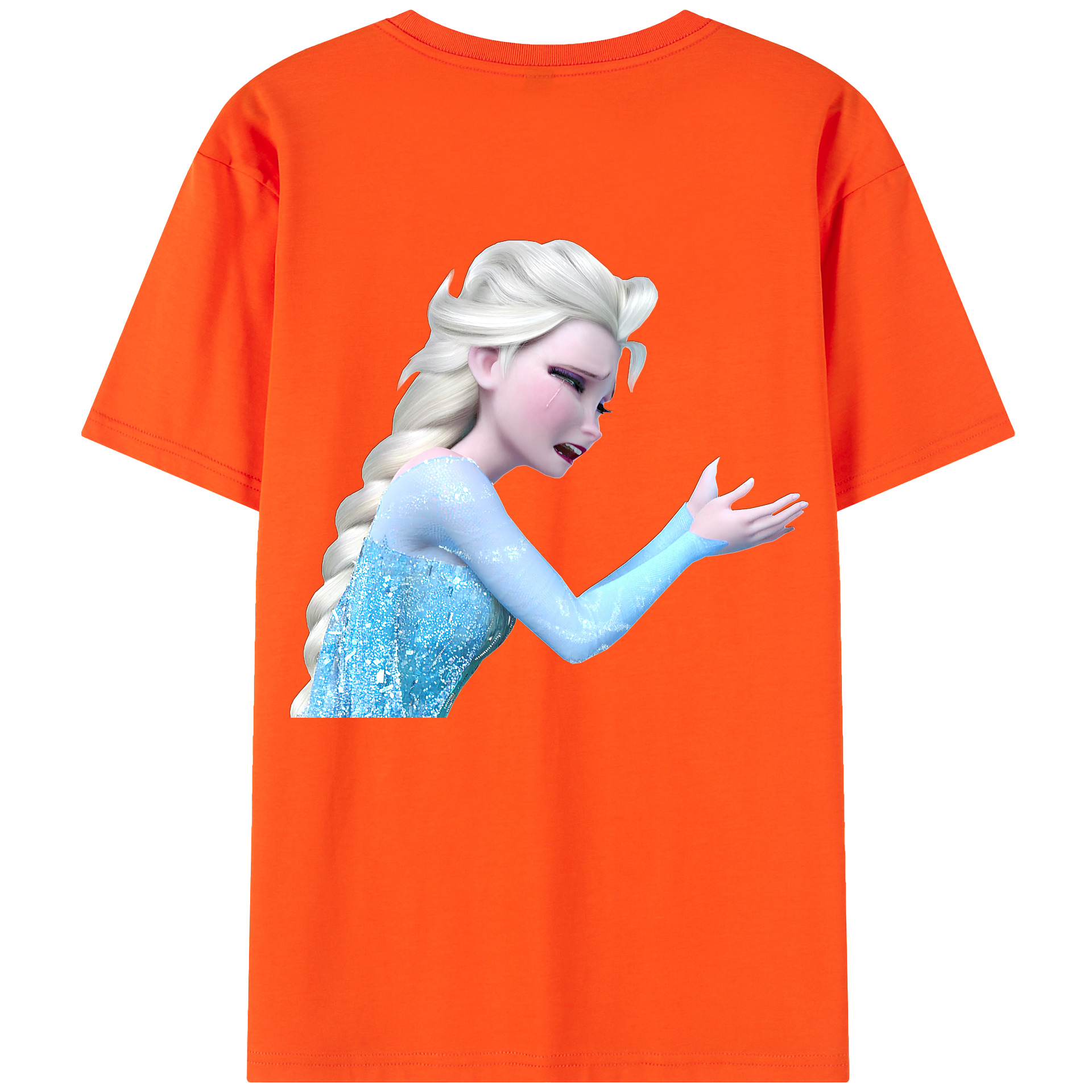 （画像用） アナと雪の女王 アンナ エルサ Frozen Anna Elsa 綿100％半袖Tシャツ（背面プリント）
