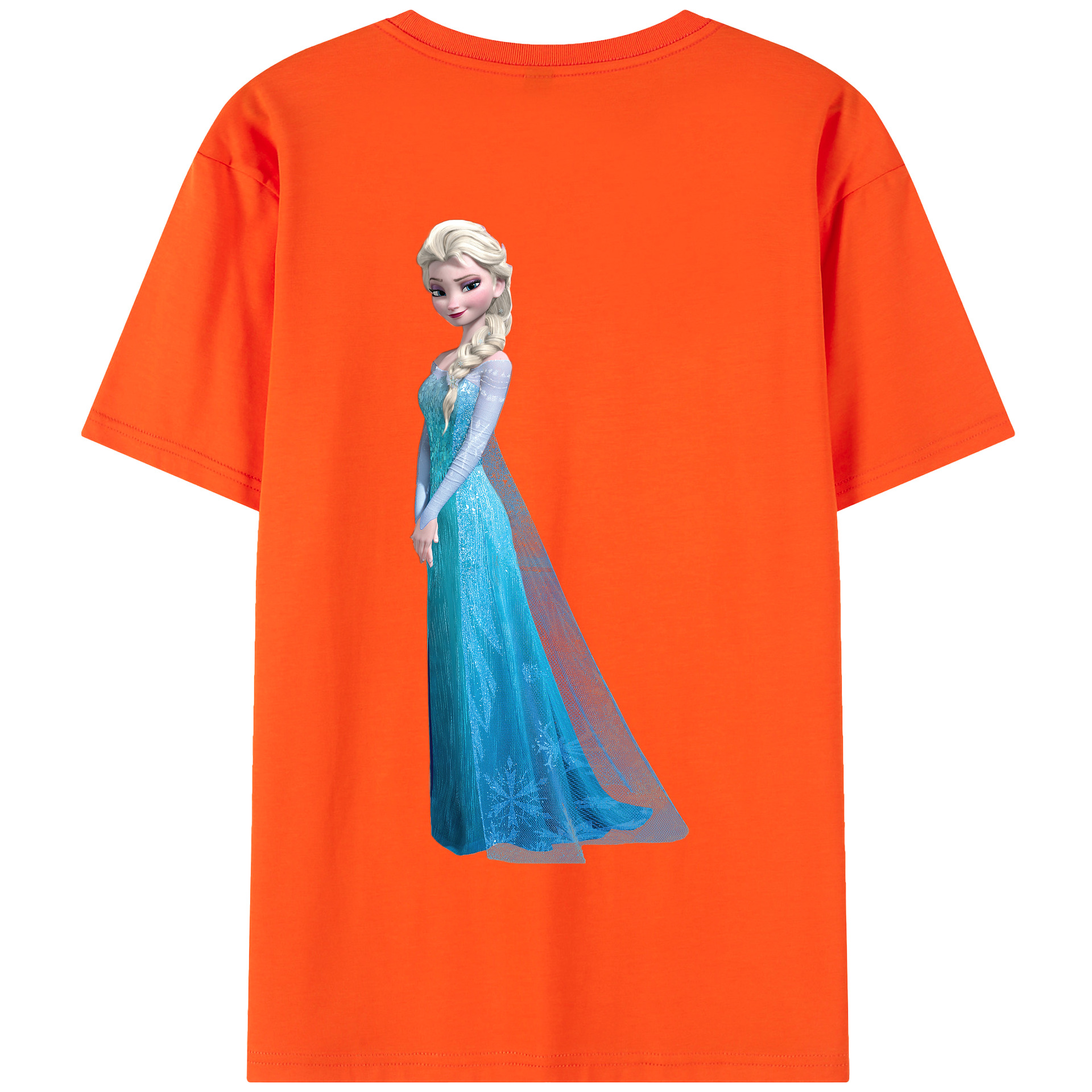 （画像用） アナと雪の女王 アンナ エルサ Frozen Anna Elsa 綿100％半袖Tシャツ（背面プリント）