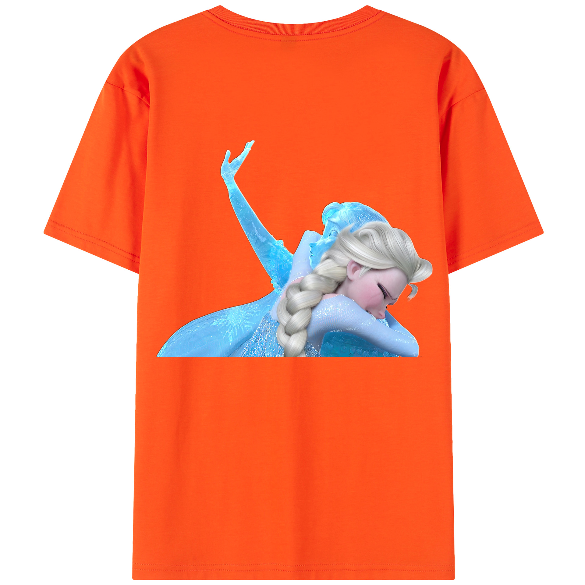 （画像用） アナと雪の女王 アンナ エルサ Frozen Anna Elsa 綿100％半袖Tシャツ（背面プリント）