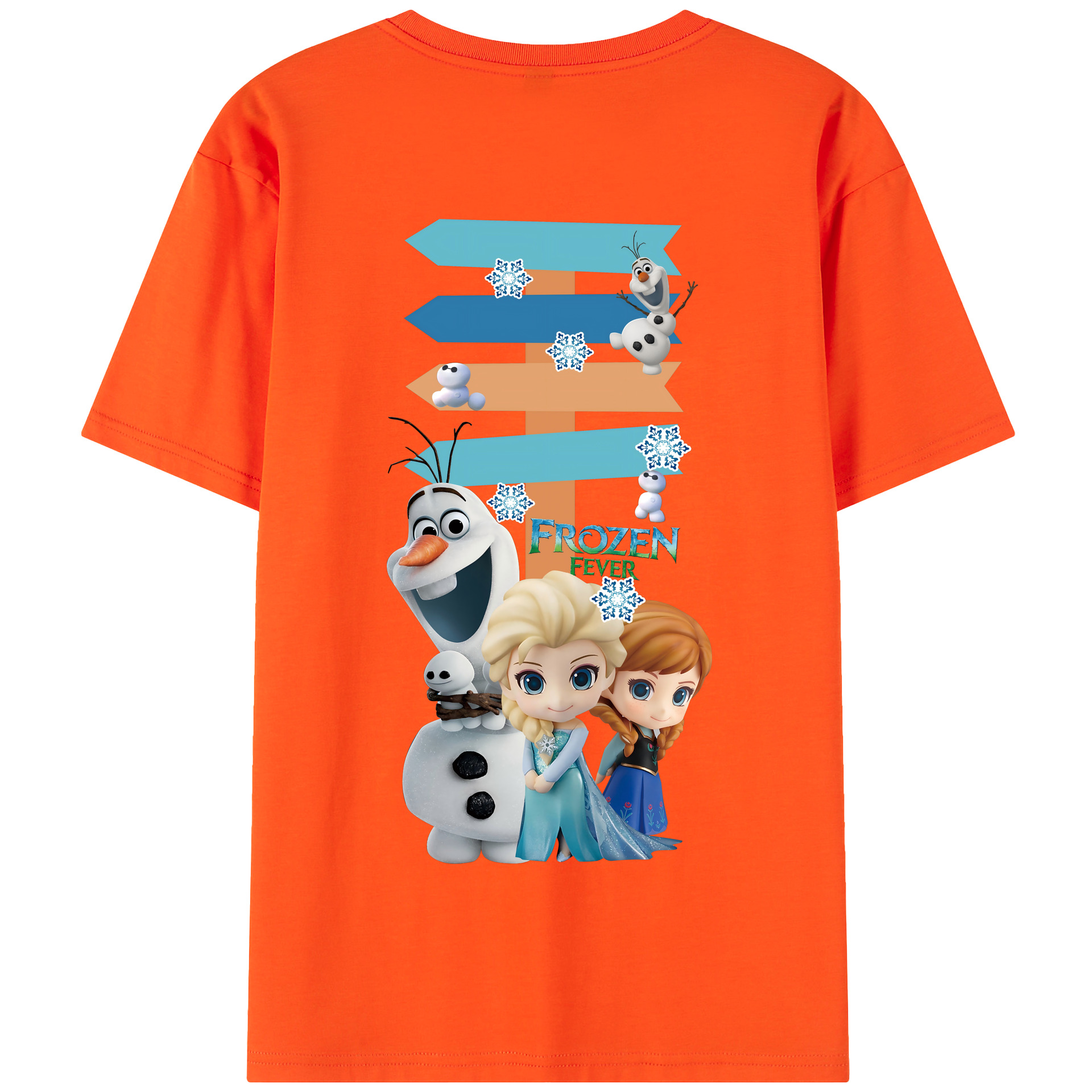 （画像用） アナと雪の女王 アンナ エルサ Frozen Anna Elsa 綿100％半袖Tシャツ（背面プリント）