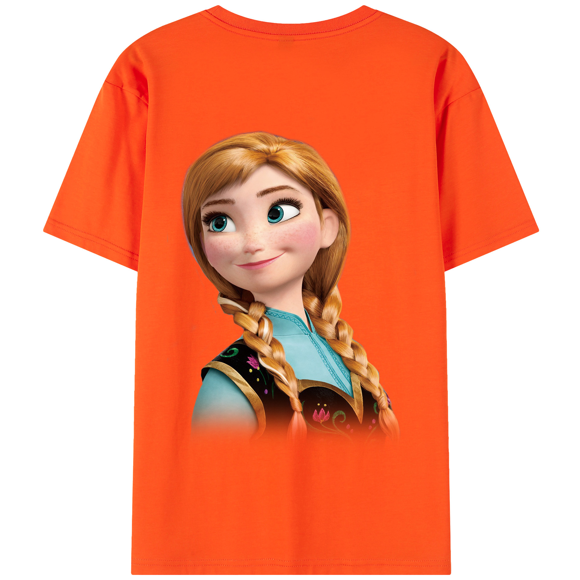 （画像用） アナと雪の女王 アンナ エルサ Frozen Anna Elsa 綿100％半袖Tシャツ（背面プリント）