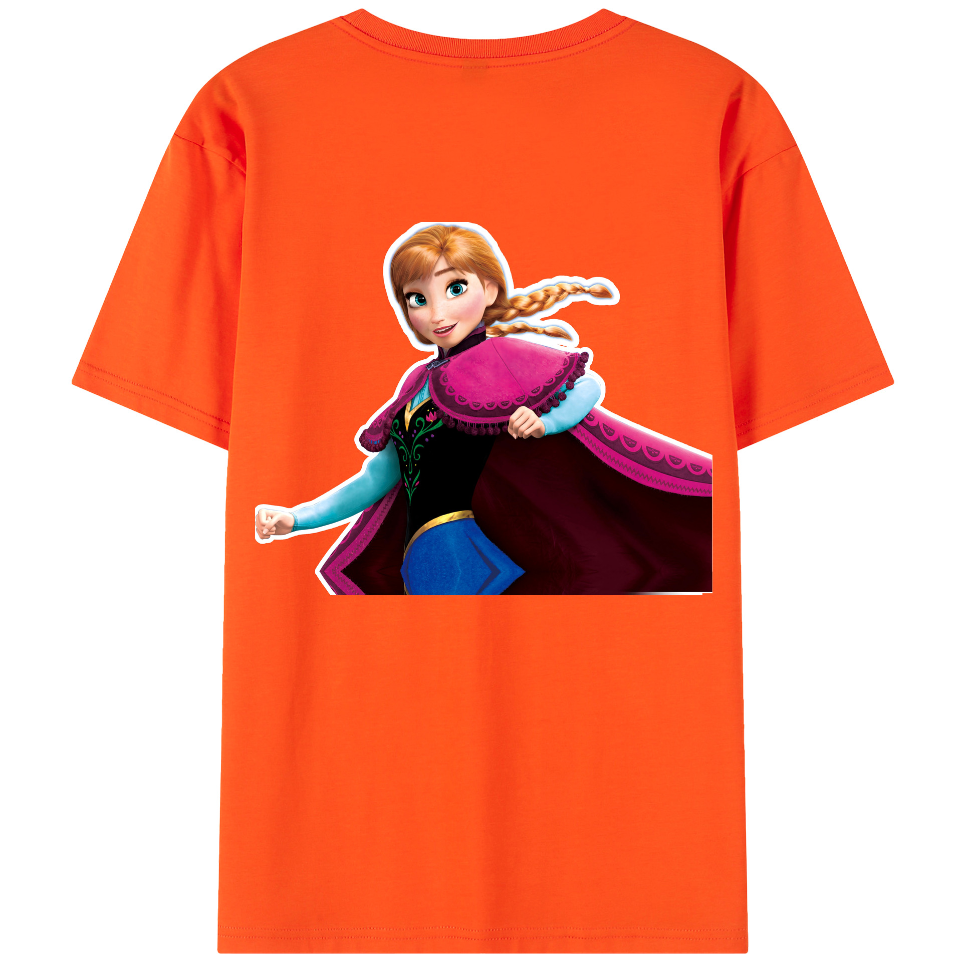 （画像用） アナと雪の女王 アンナ エルサ Frozen Anna Elsa 綿100％半袖Tシャツ（背面プリント）