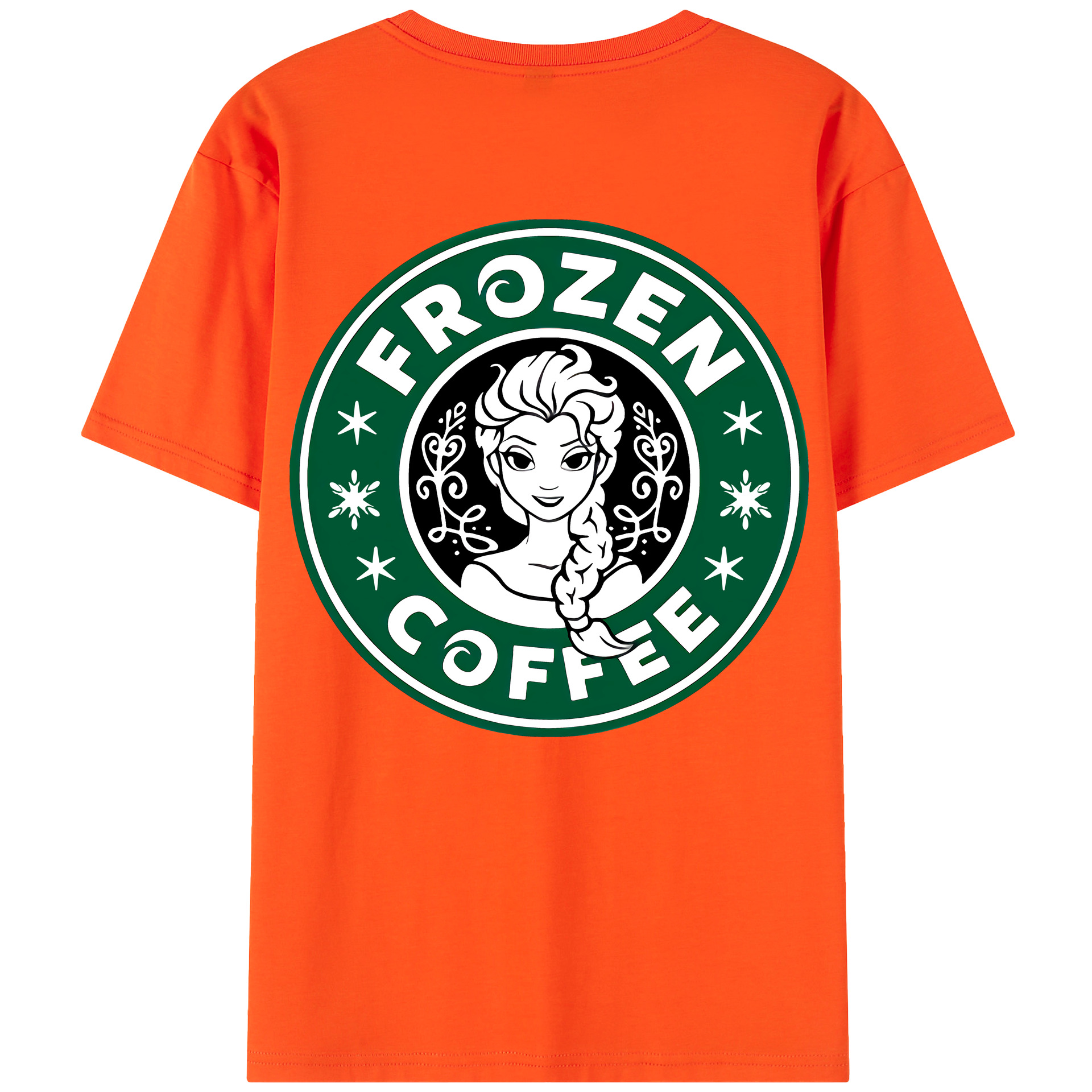 （画像用） アナと雪の女王 アンナ エルサ Frozen Anna Elsa 綿100％半袖Tシャツ（背面プリント）
