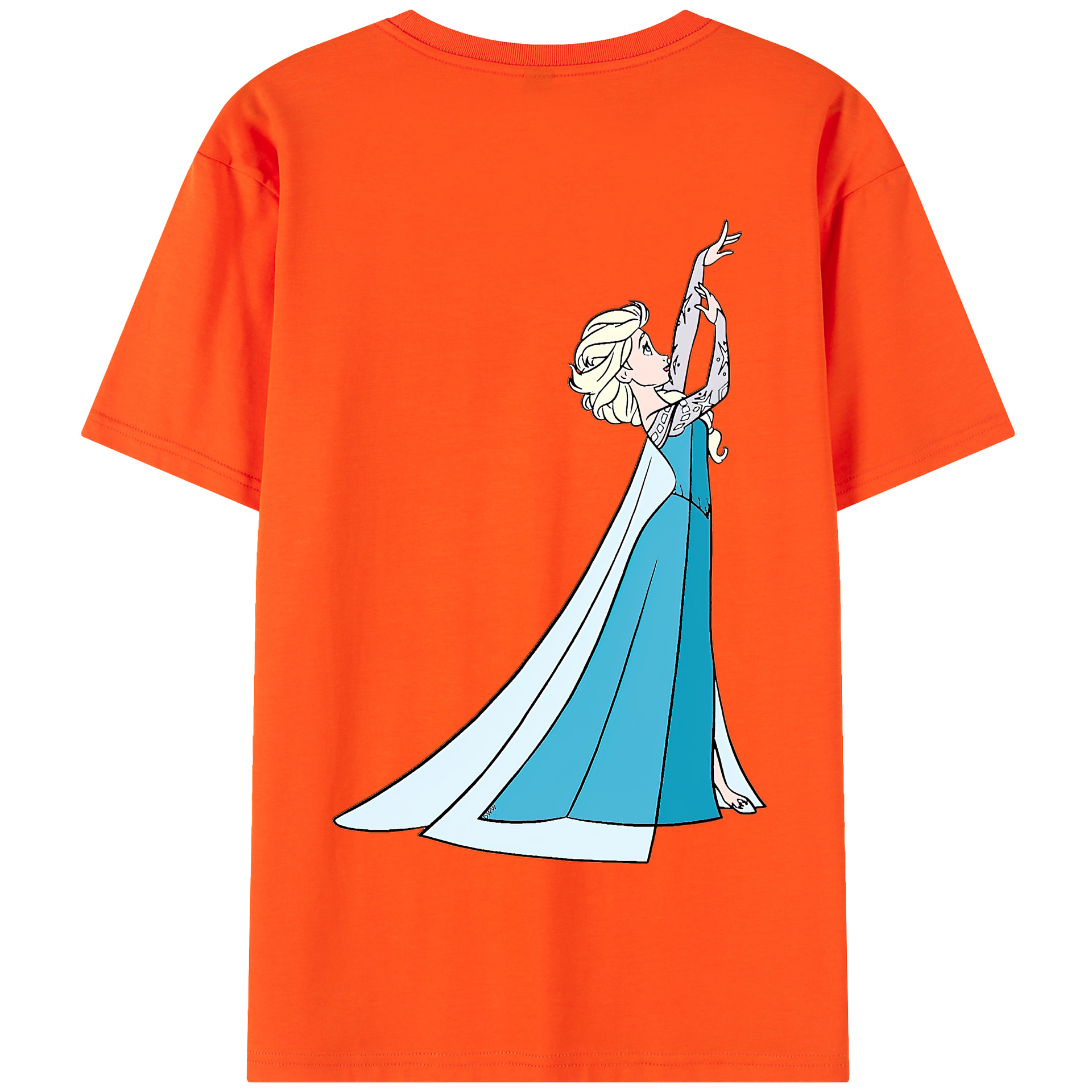 （画像用） アナと雪の女王 アンナ エルサ Frozen Anna Elsa 綿100％半袖Tシャツ（背面プリント）