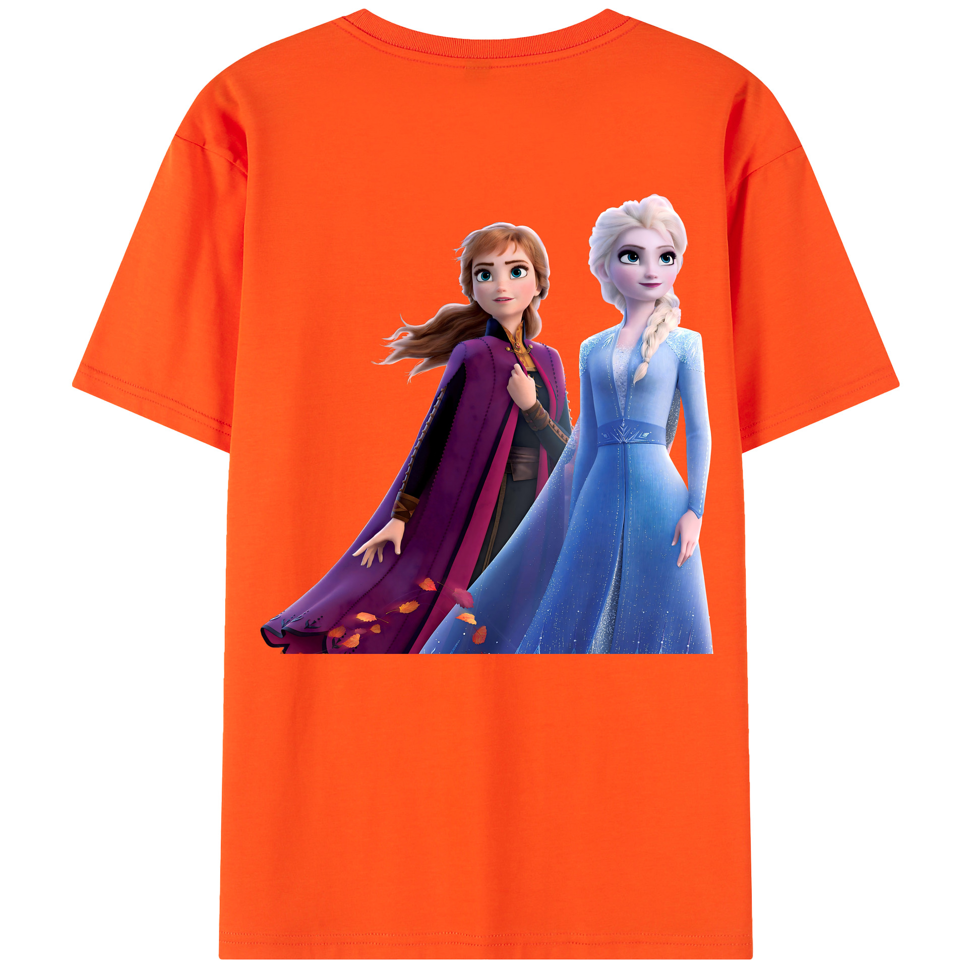 （画像用） アナと雪の女王 アンナ エルサ Frozen Anna Elsa 綿100％半袖Tシャツ（背面プリント）