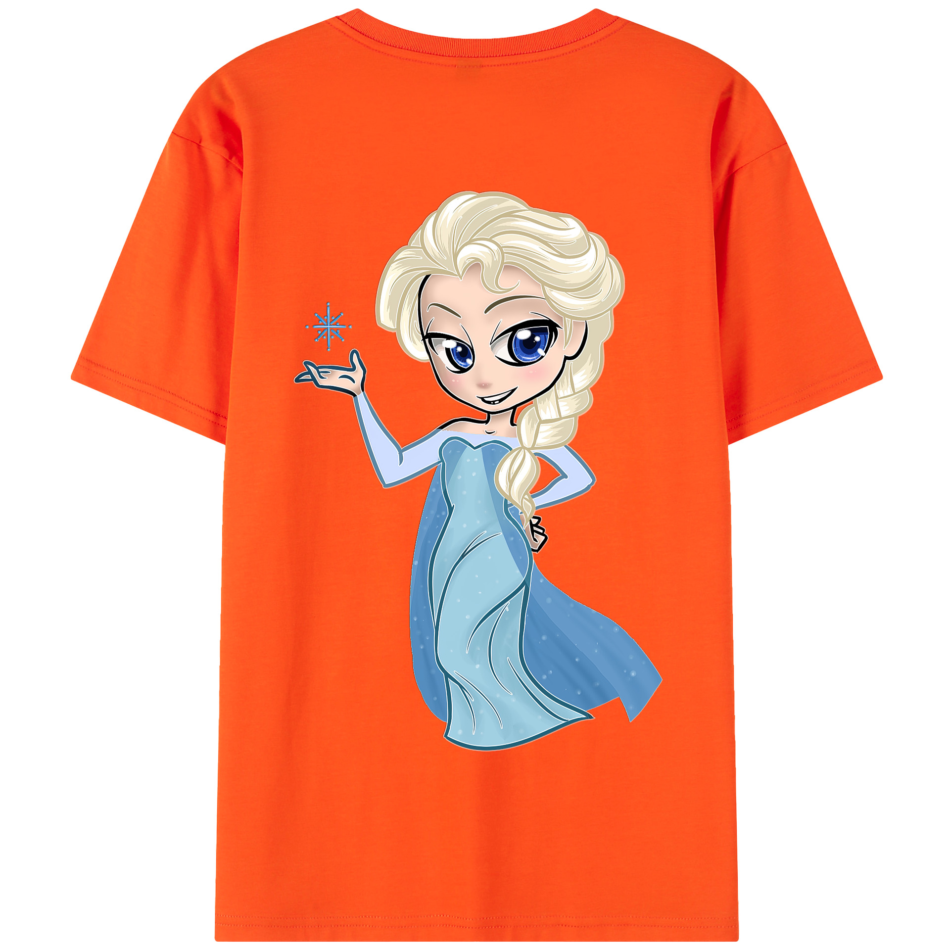 （画像用） アナと雪の女王 アンナ エルサ Frozen Anna Elsa 綿100％半袖Tシャツ（背面プリント）