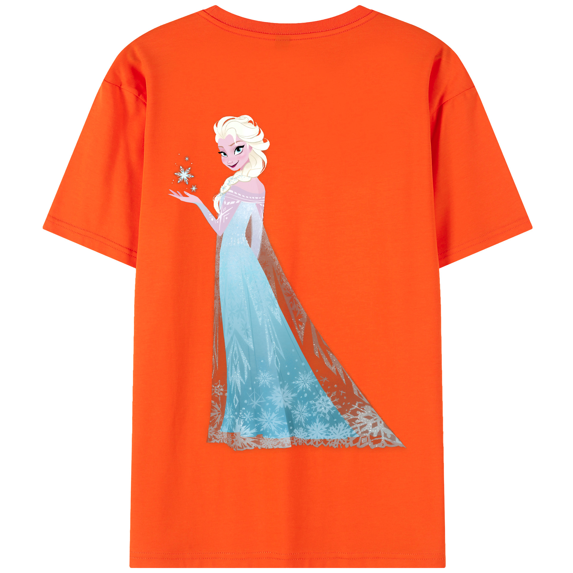 （画像用） アナと雪の女王 アンナ エルサ Frozen Anna Elsa 綿100％半袖Tシャツ（背面プリント）