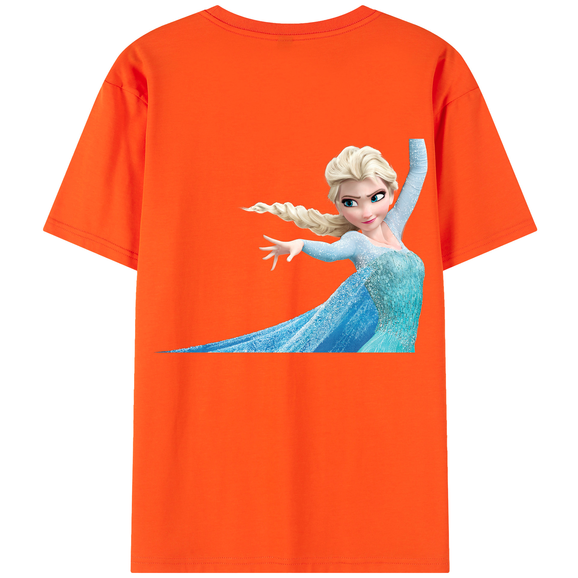 （画像用） アナと雪の女王 アンナ エルサ Frozen Anna Elsa 綿100％半袖Tシャツ（背面プリント）