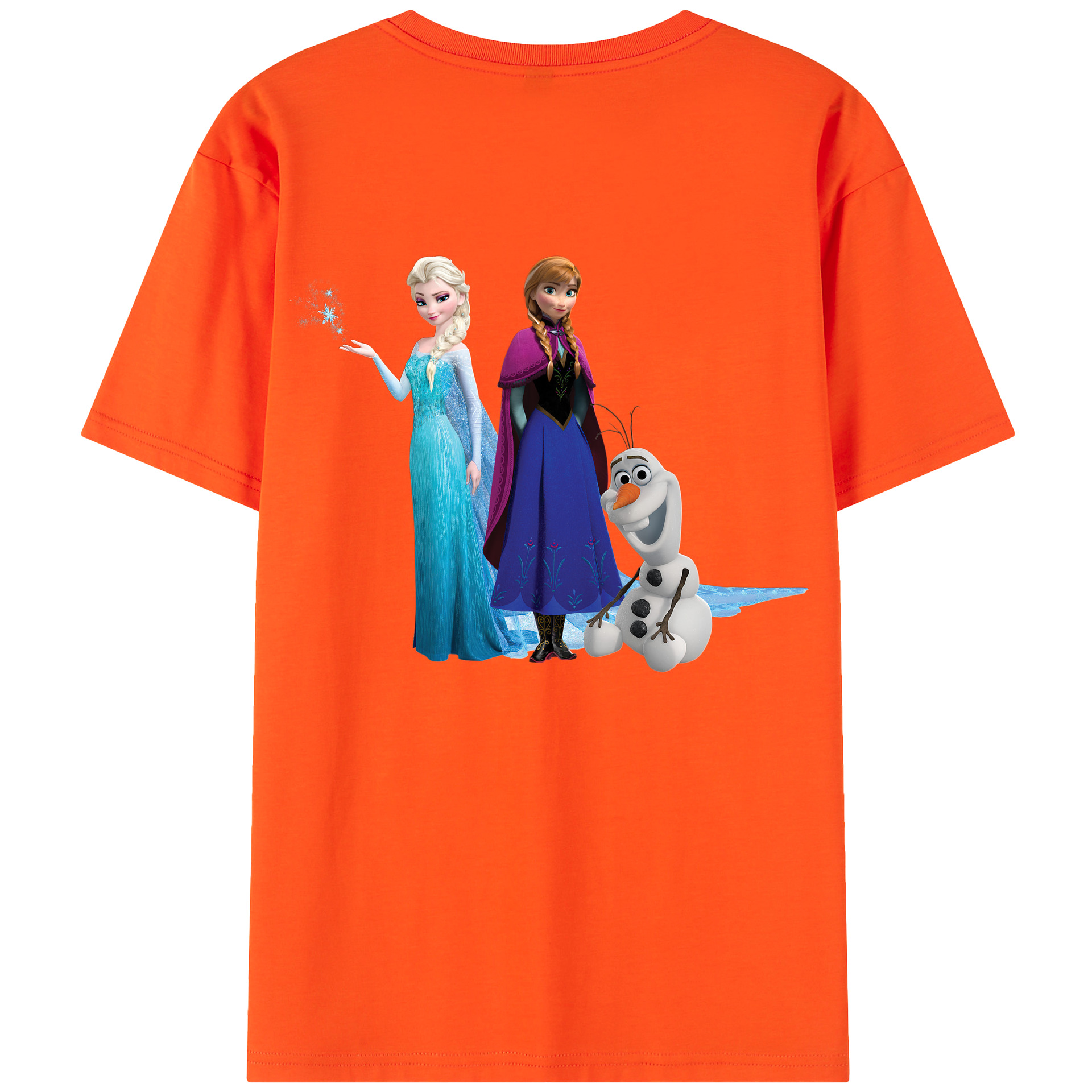 （画像用） アナと雪の女王 アンナ エルサ Frozen Anna Elsa 綿100％半袖Tシャツ（背面プリント）