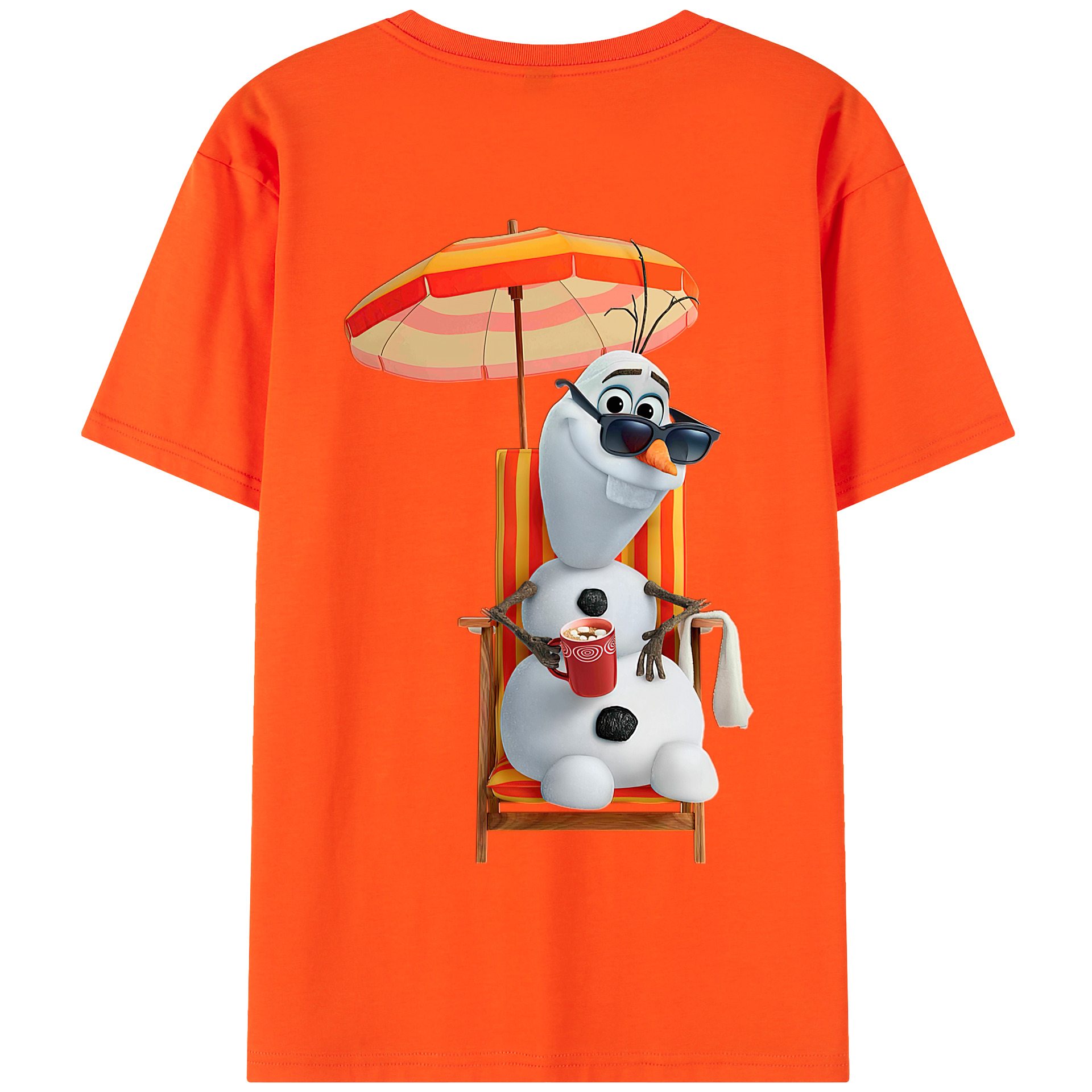 （画像用） アナと雪の女王 アンナ エルサ Frozen Anna Elsa 綿100％半袖Tシャツ（背面プリント）