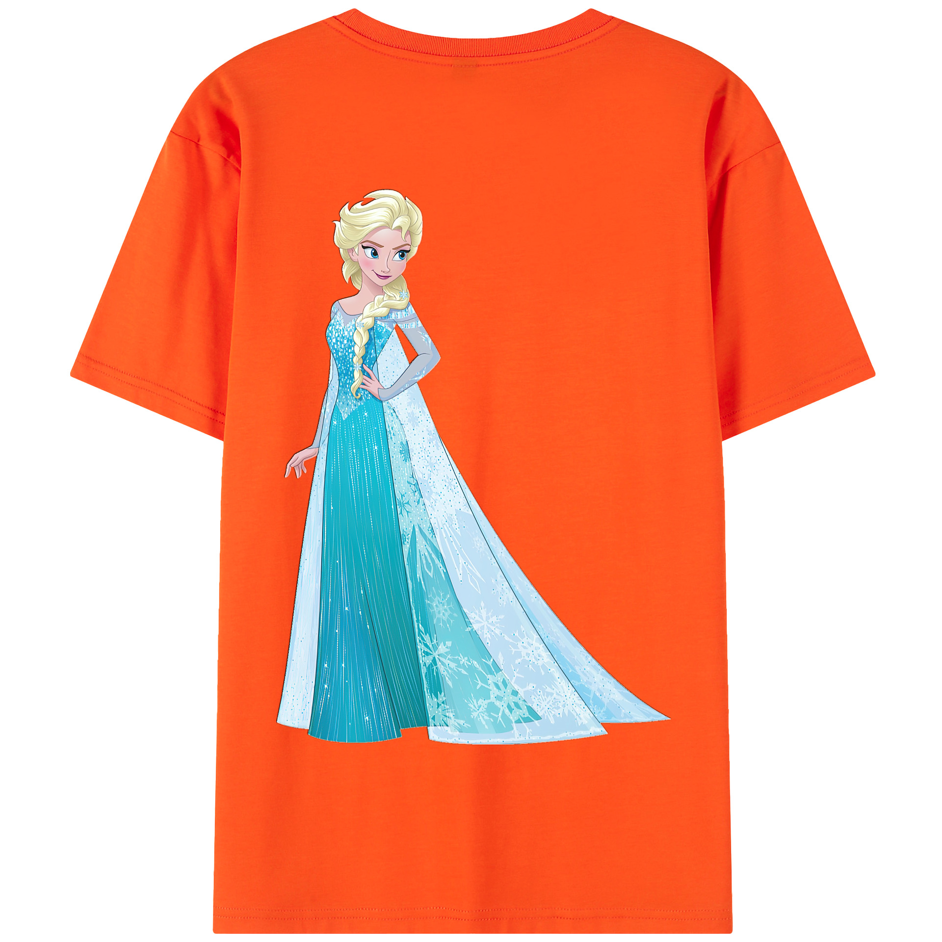 （画像用） アナと雪の女王 アンナ エルサ Frozen Anna Elsa 綿100％半袖Tシャツ（背面プリント）