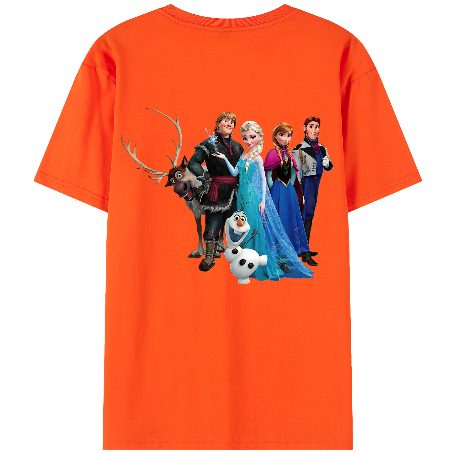 （画像用） アナと雪の女王 アンナ エルサ Frozen Anna Elsa 綿100％半袖Tシャツ（背面プリント）