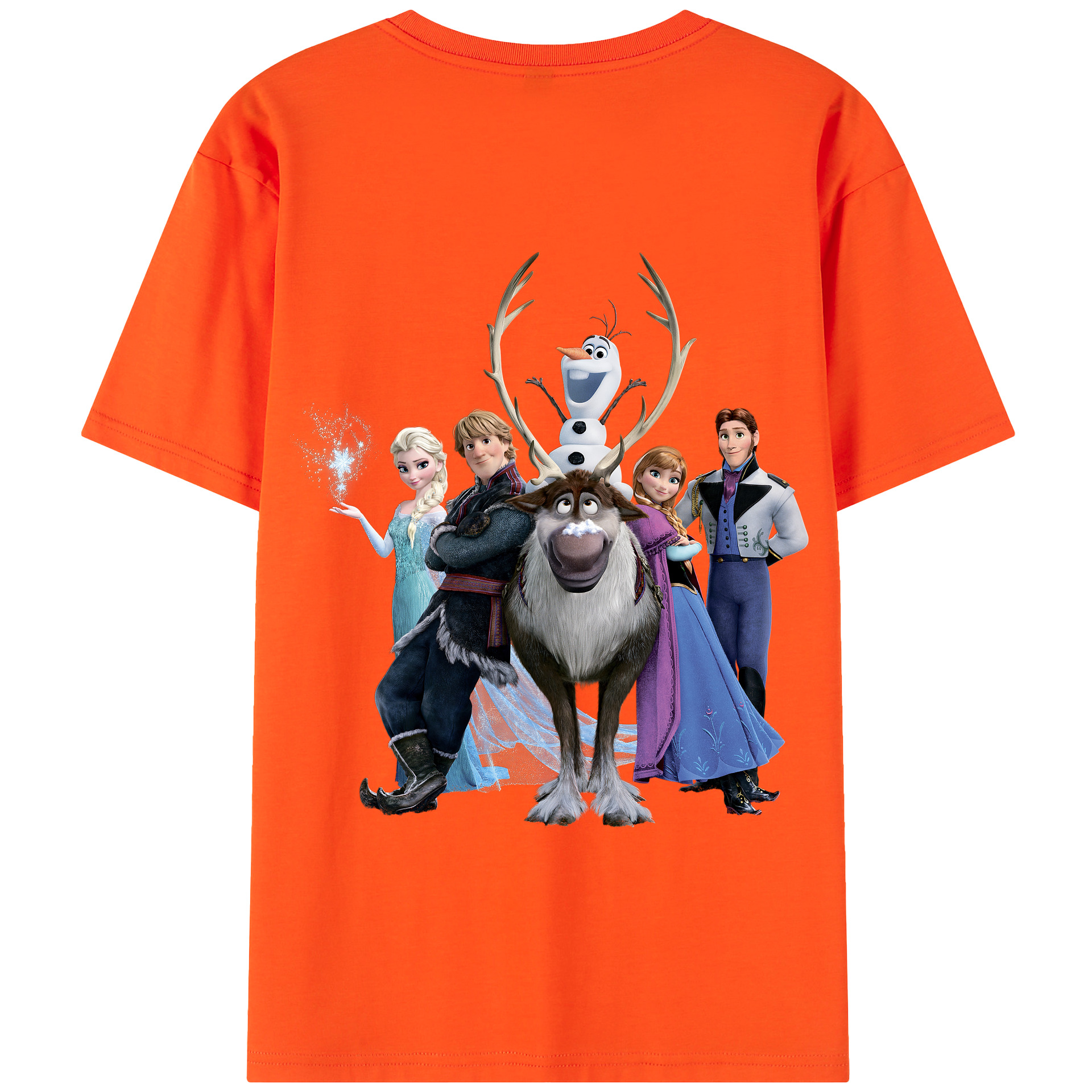 （画像用） アナと雪の女王 アンナ エルサ Frozen Anna Elsa 綿100％半袖Tシャツ（背面プリント）