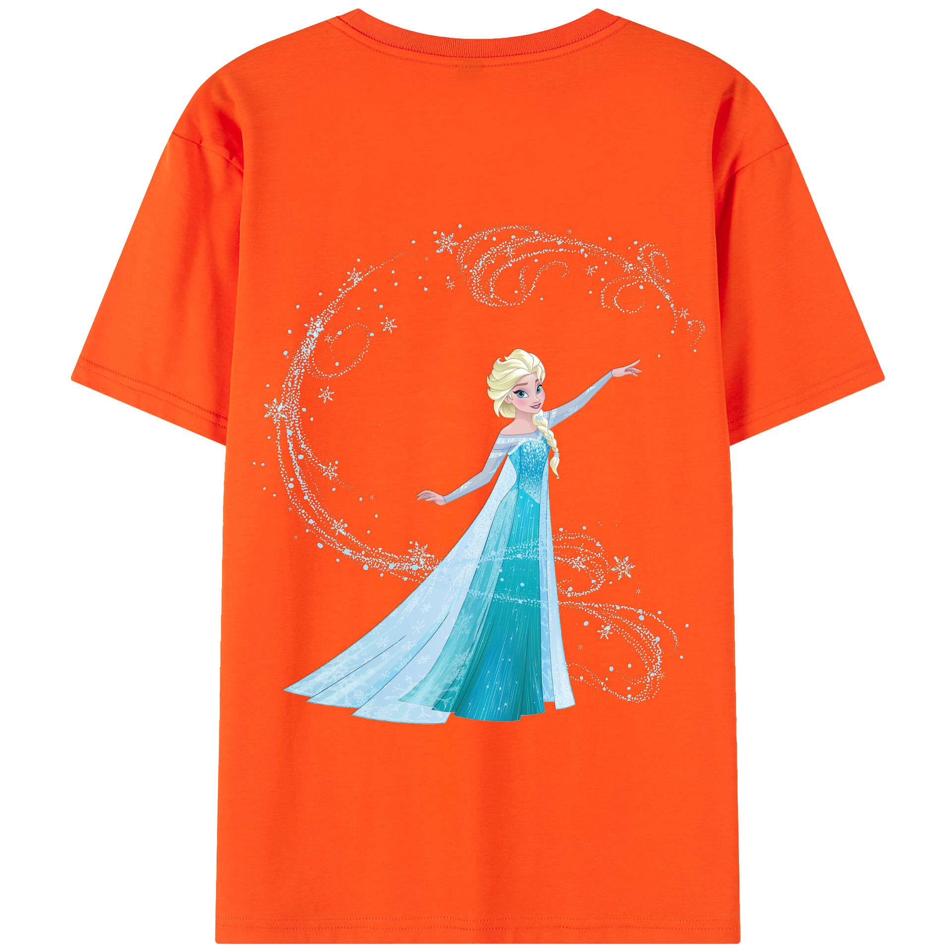 （画像用） アナと雪の女王 アンナ エルサ Frozen Anna Elsa 綿100％半袖Tシャツ（背面プリント）