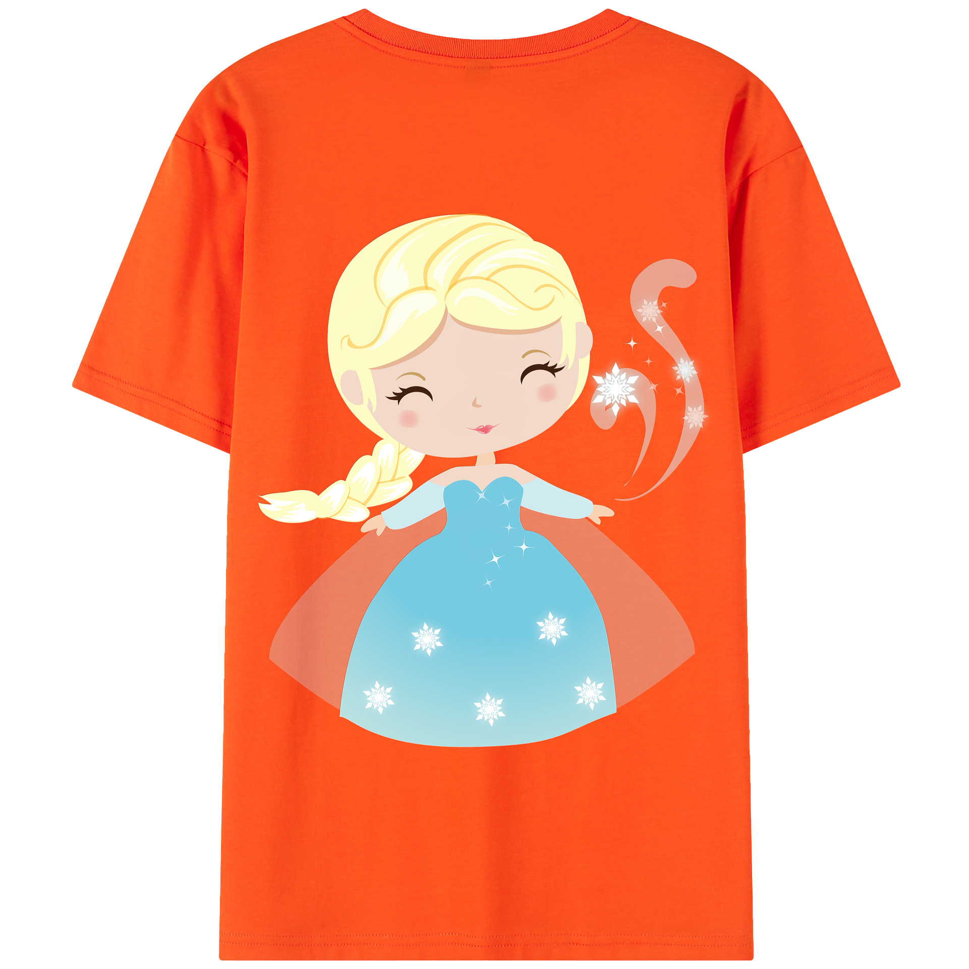 （画像用） アナと雪の女王 アンナ エルサ Frozen Anna Elsa 綿100％半袖Tシャツ（背面プリント）